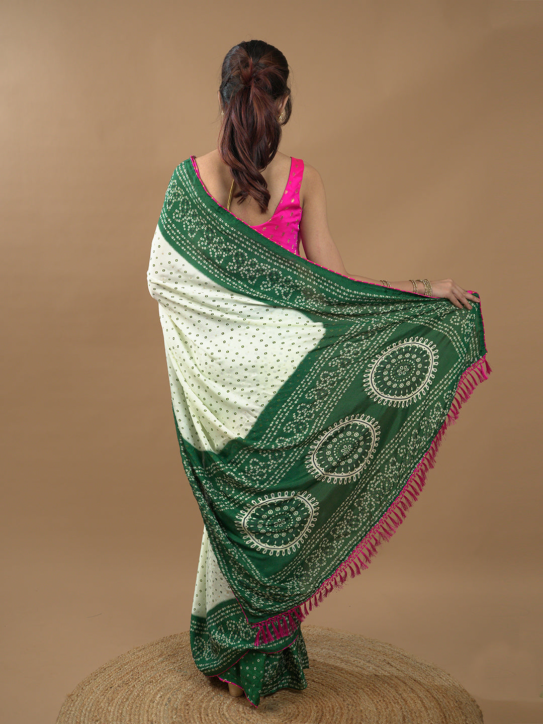 Bandhini Tie & Dye Crepe Saree