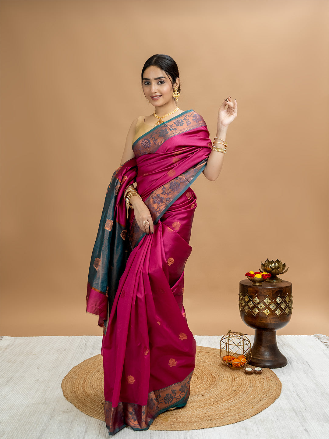 Fuchsia Festive Saree