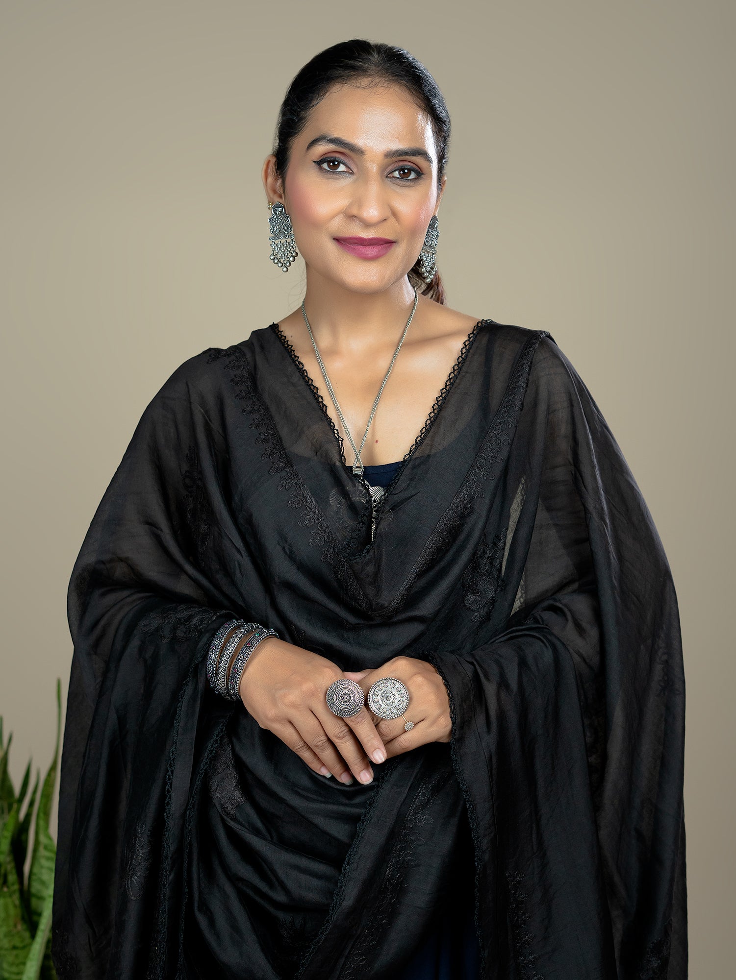 Embroidered Chanderi Dupatta