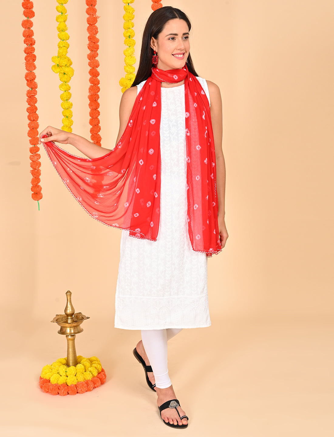 Tie-Dye Bandhej Chiffon Dupatta