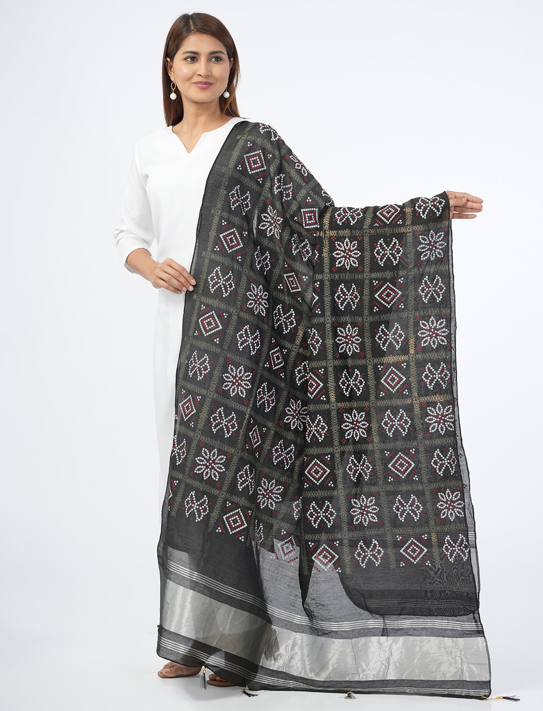 Ghatchola Checks Gaji Silk Dupatta