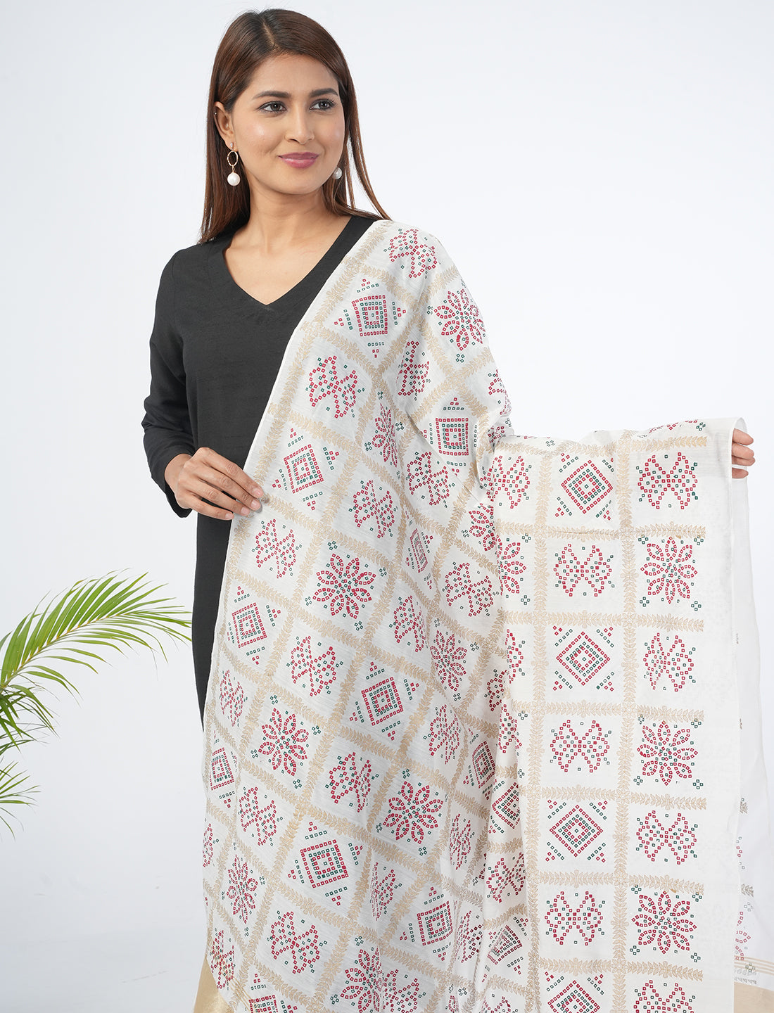 Ghatchola Checks Gaji Silk Dupatta