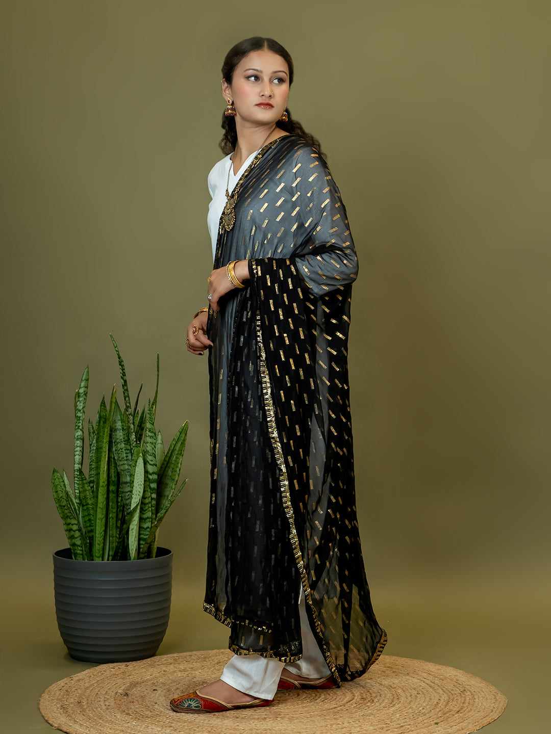Chiffon Gold Print Dupatta