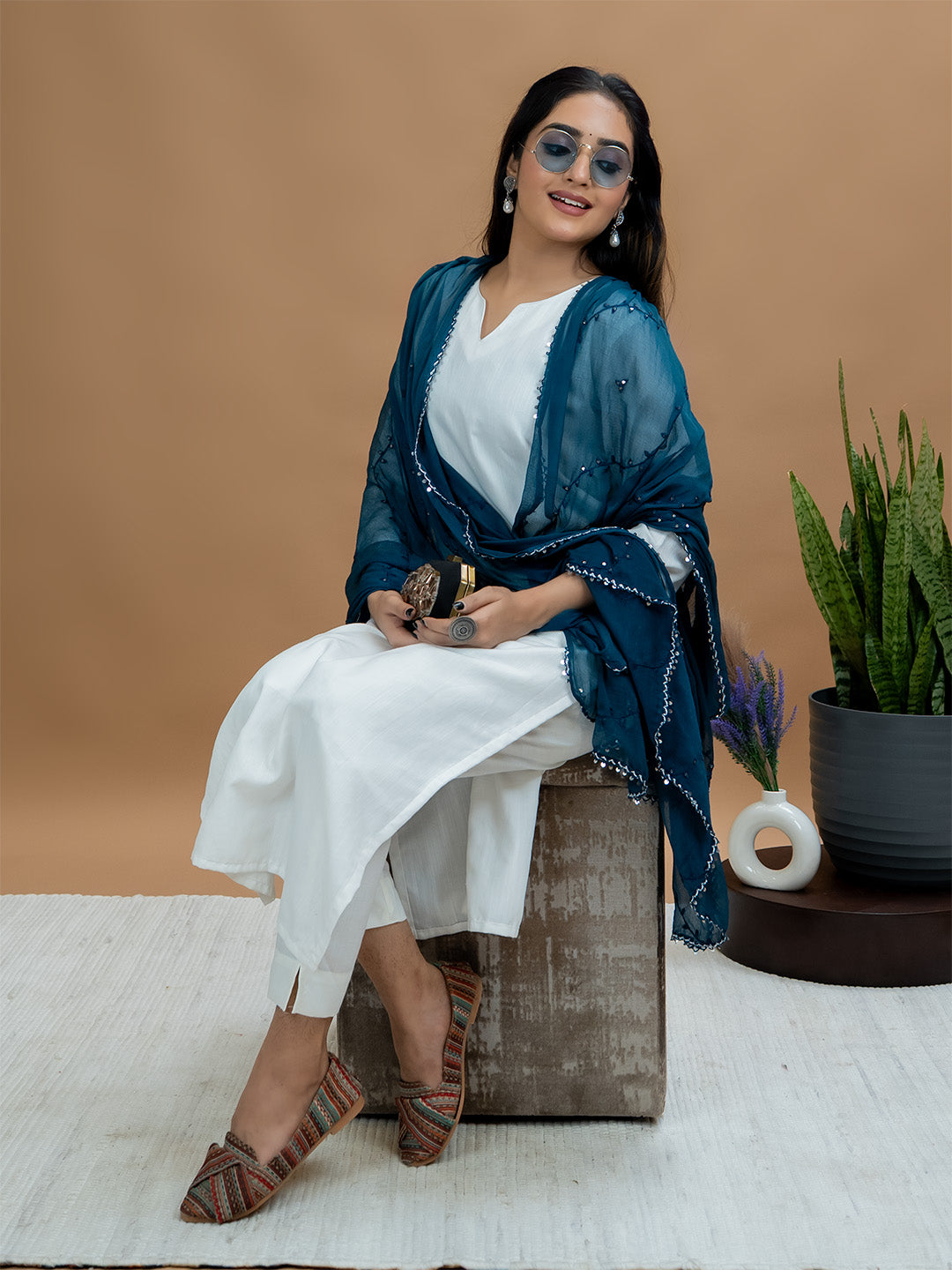 Embroidered Chiffon Dupatta