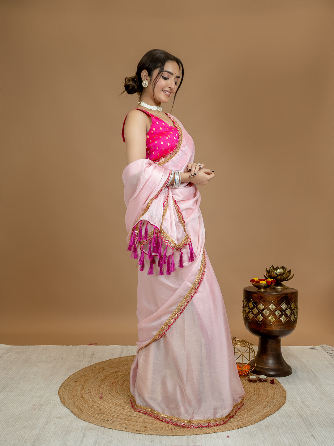 Solid Georgette Saree
