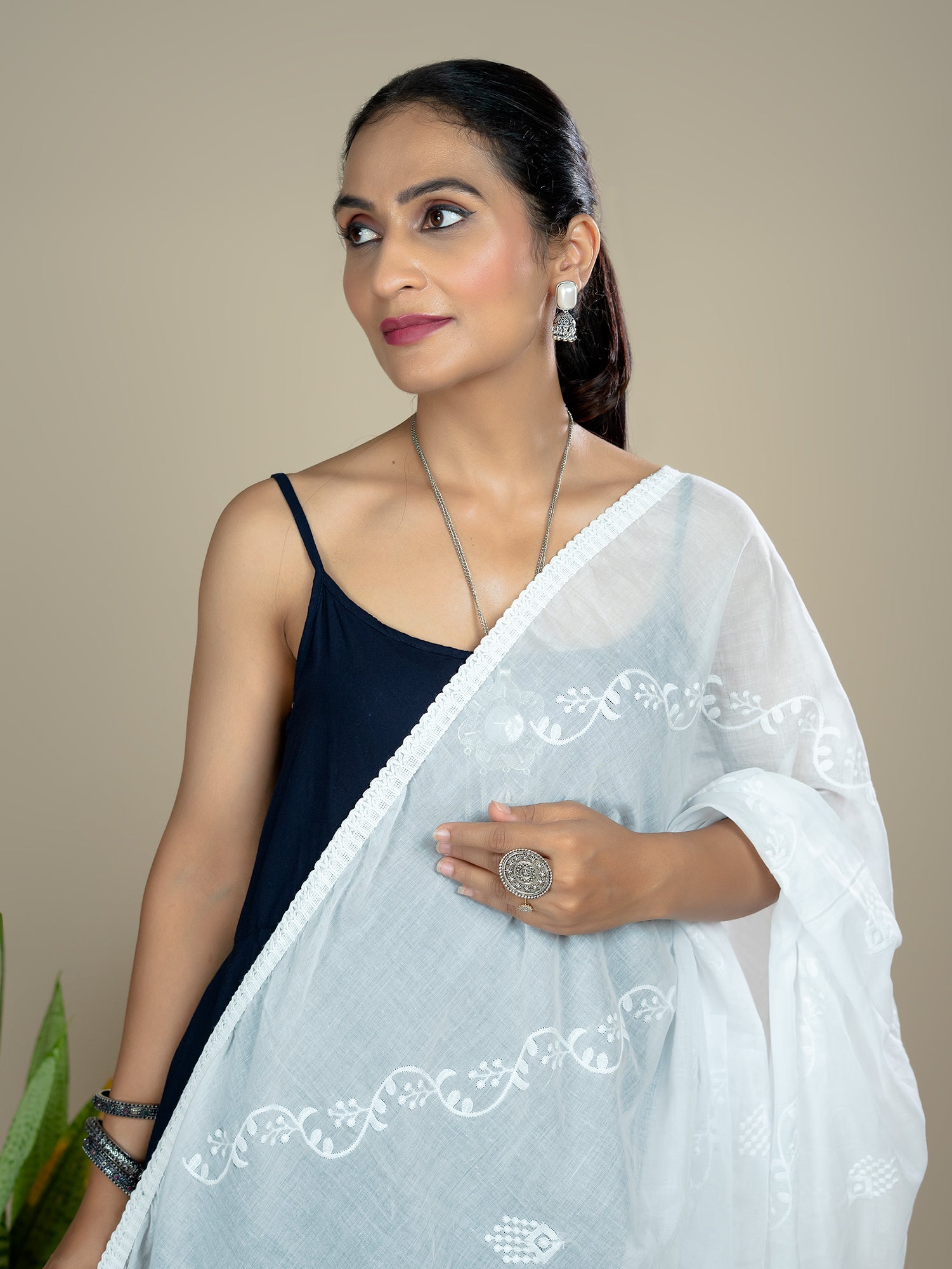 Embroidered Cotton Dupatta