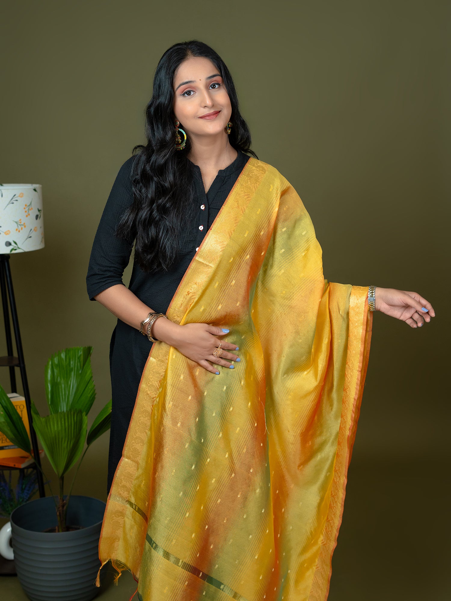Ethnic Motif Net Dupatta