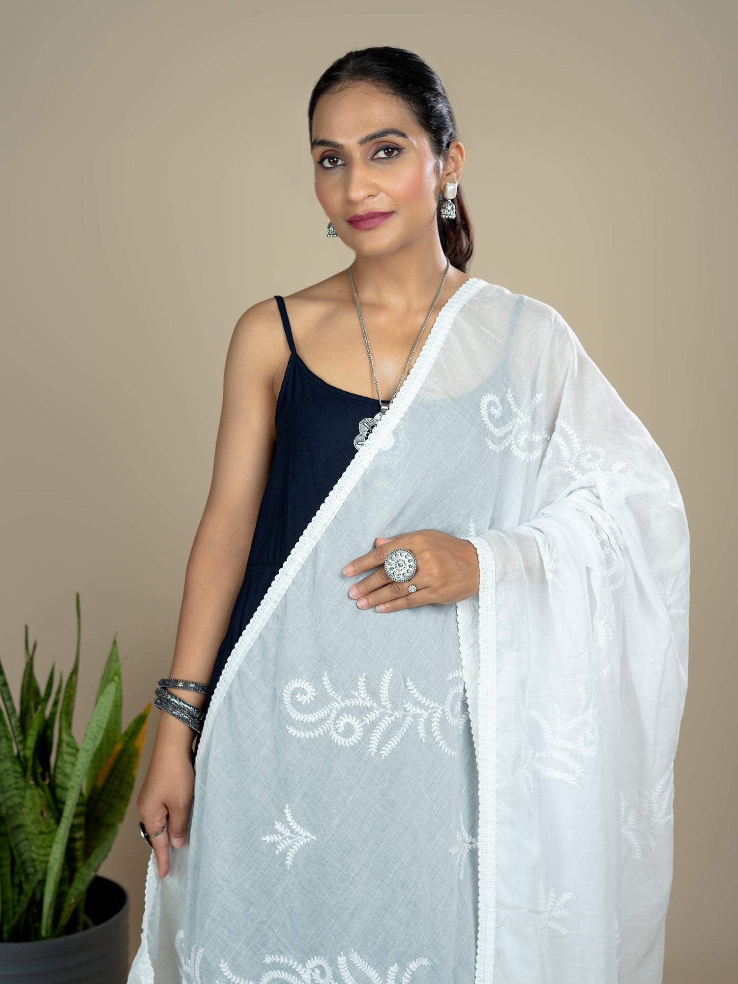 Embroidered Cotton Dupatta