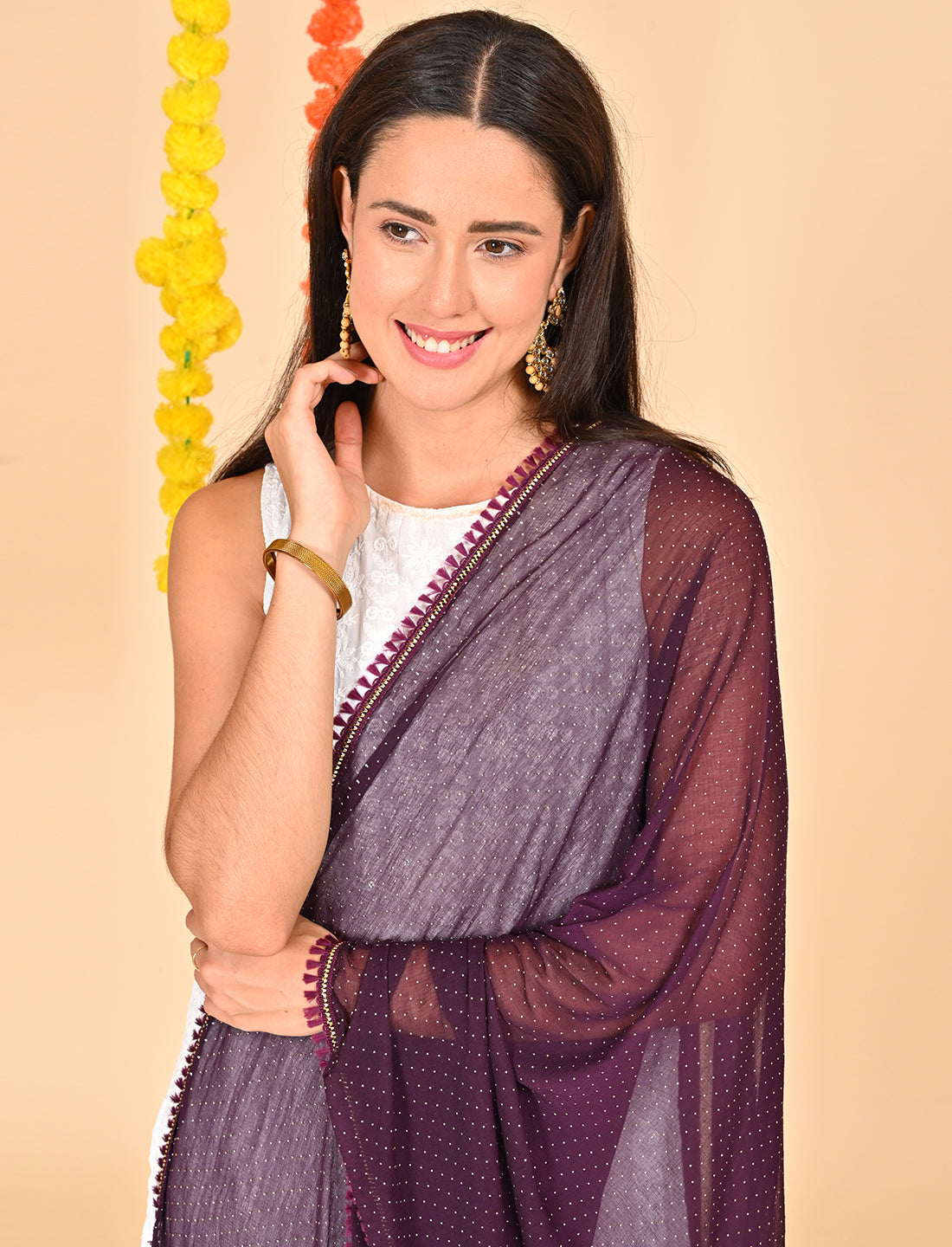 Ditsy Dots Chiffon Dupatta