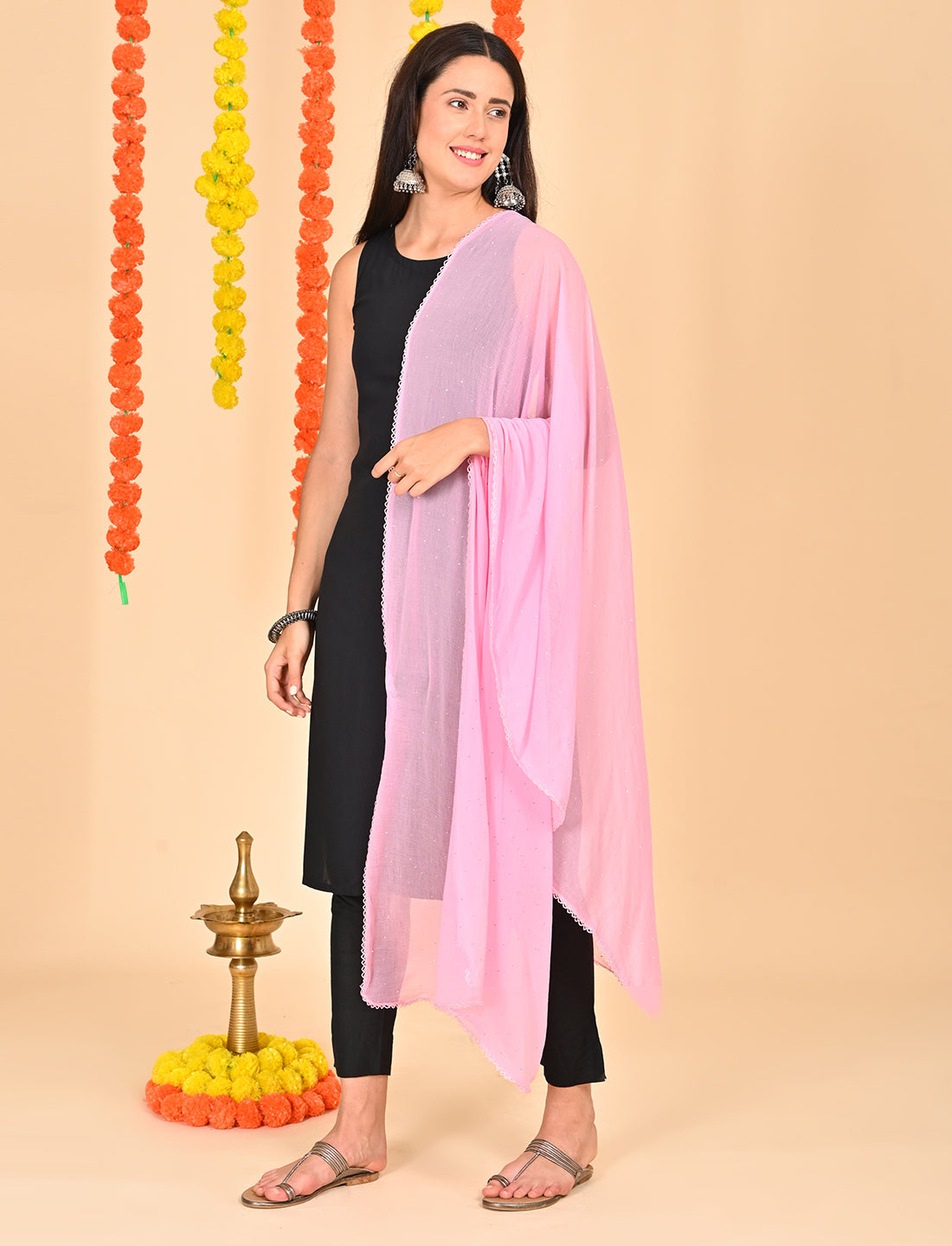 Ditsy Swarovski  Chiffon Dupatta