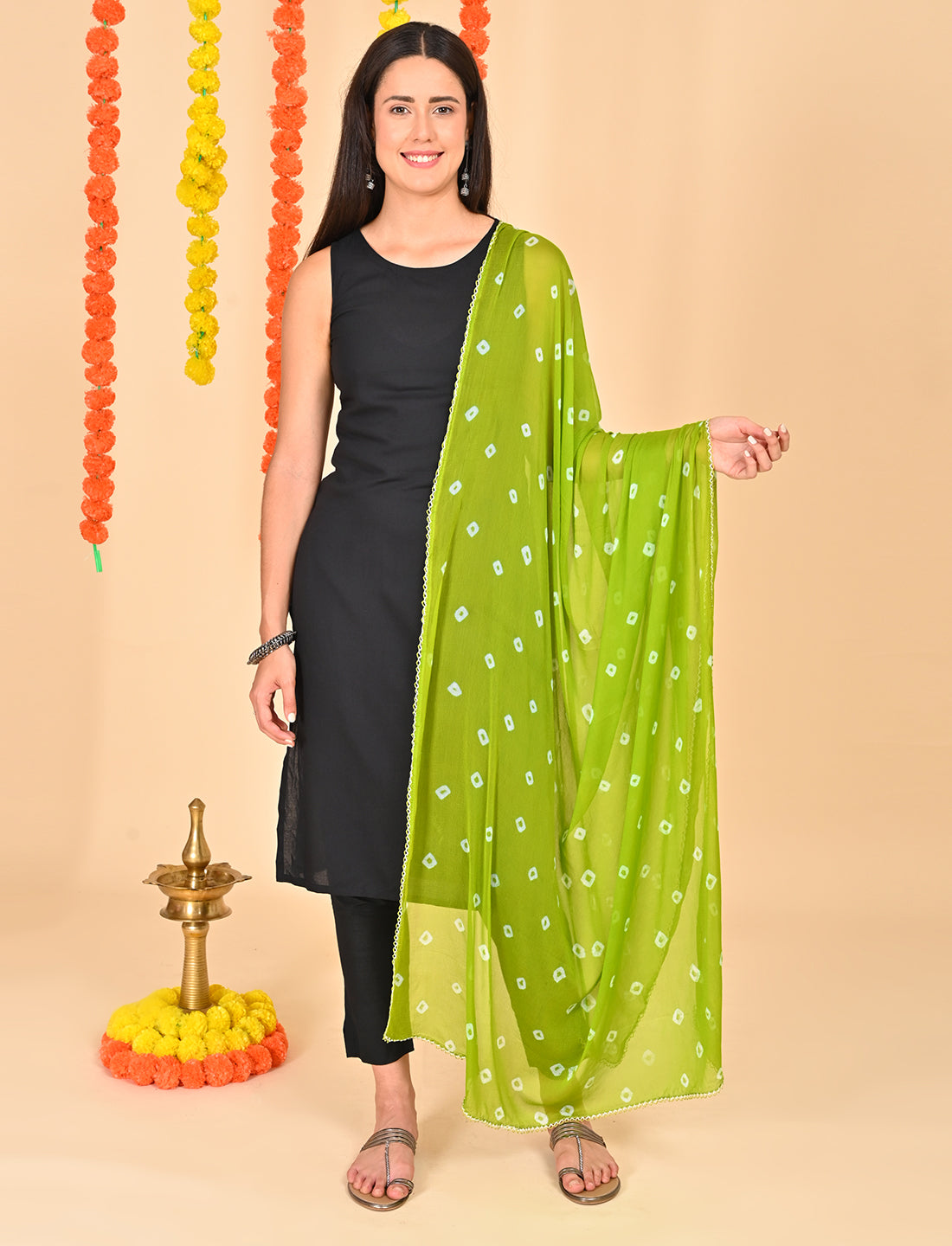 Tie-Dye Bandhej Chiffon Dupatta