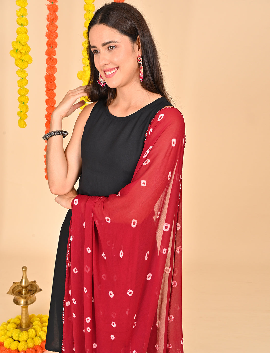 Tie-Dye Bandhej Chiffon Dupatta