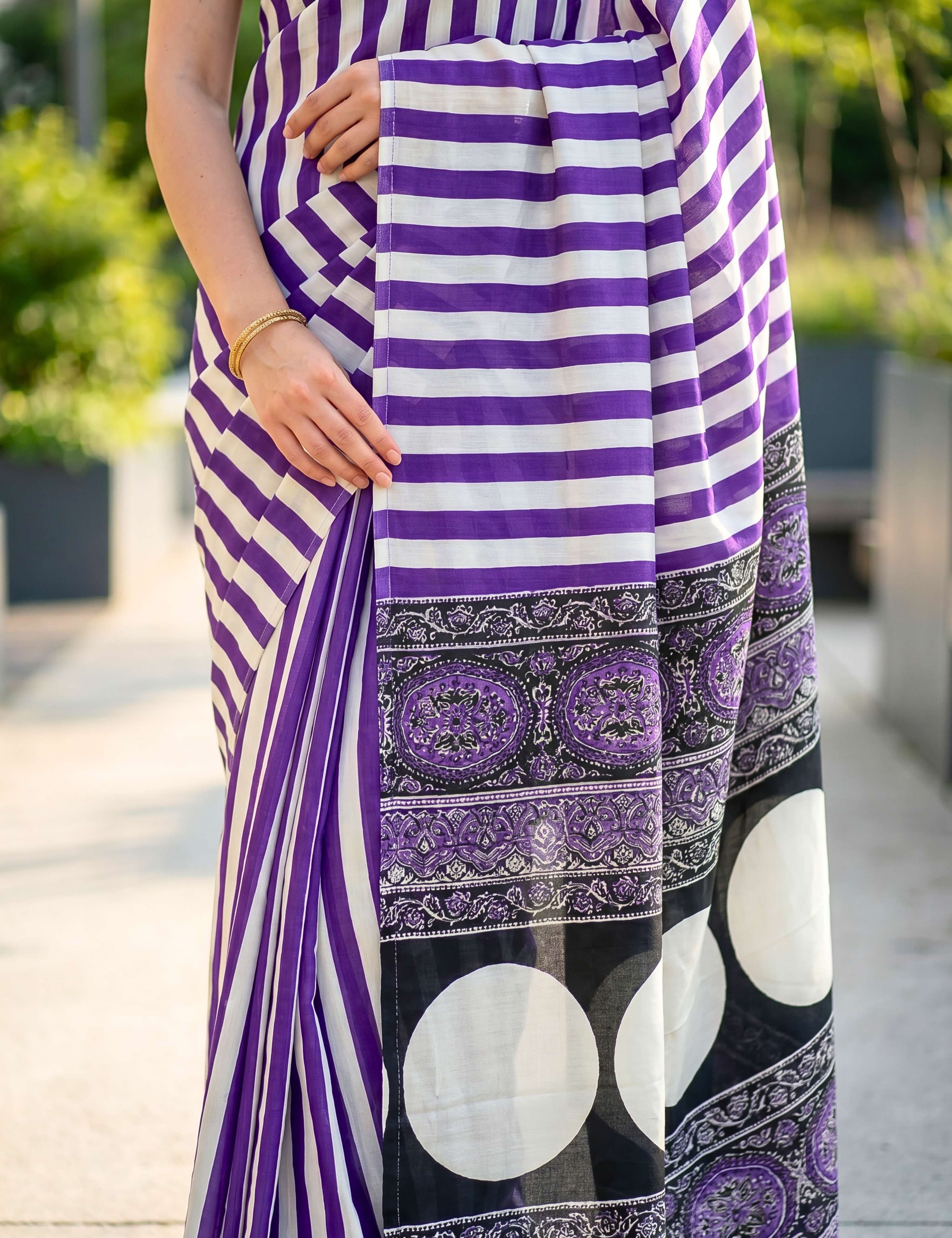 Ajrakh Crepe Saree