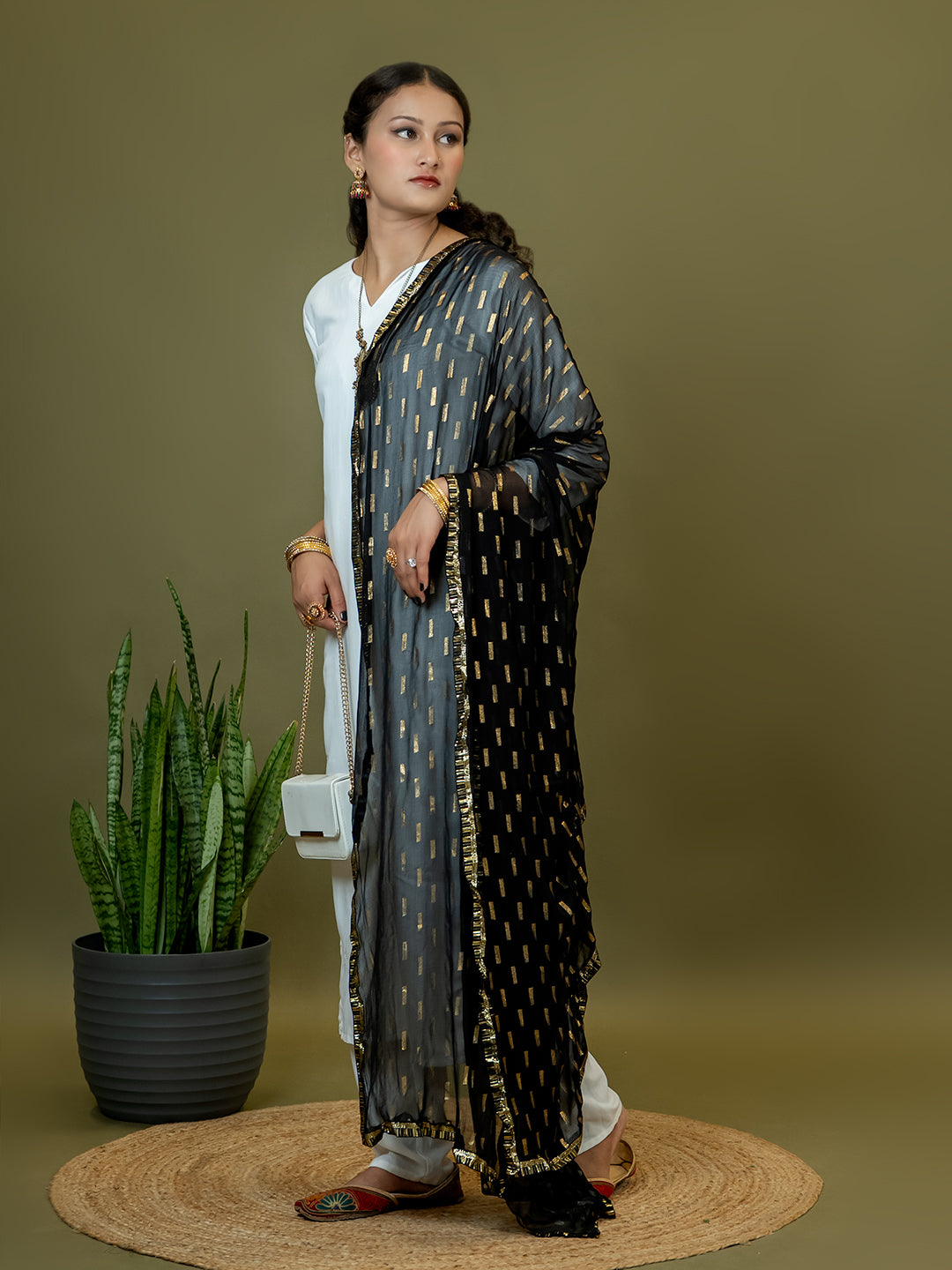 Chiffon Gold Print Dupatta