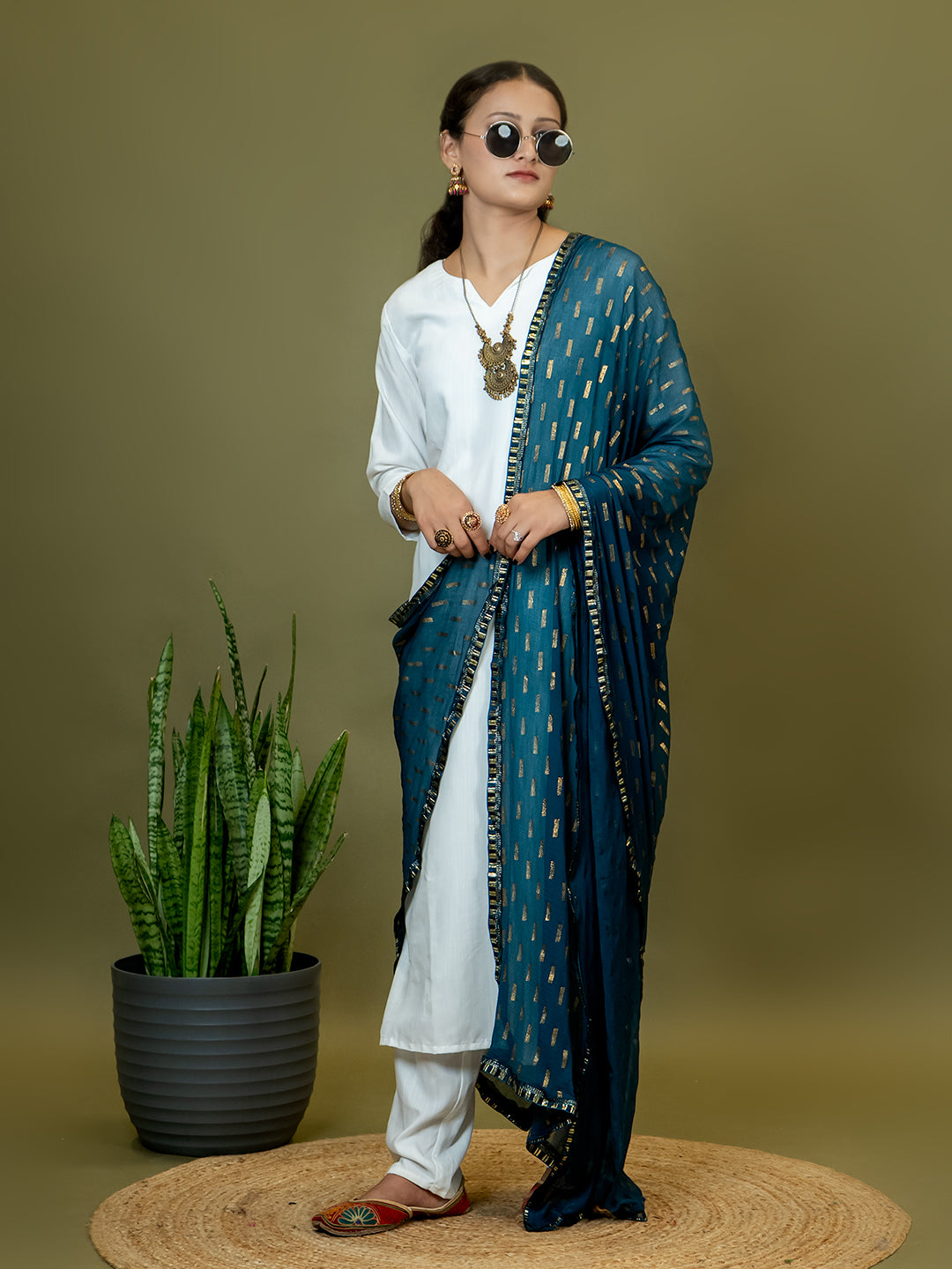 Chiffon Gold Print Dupatta