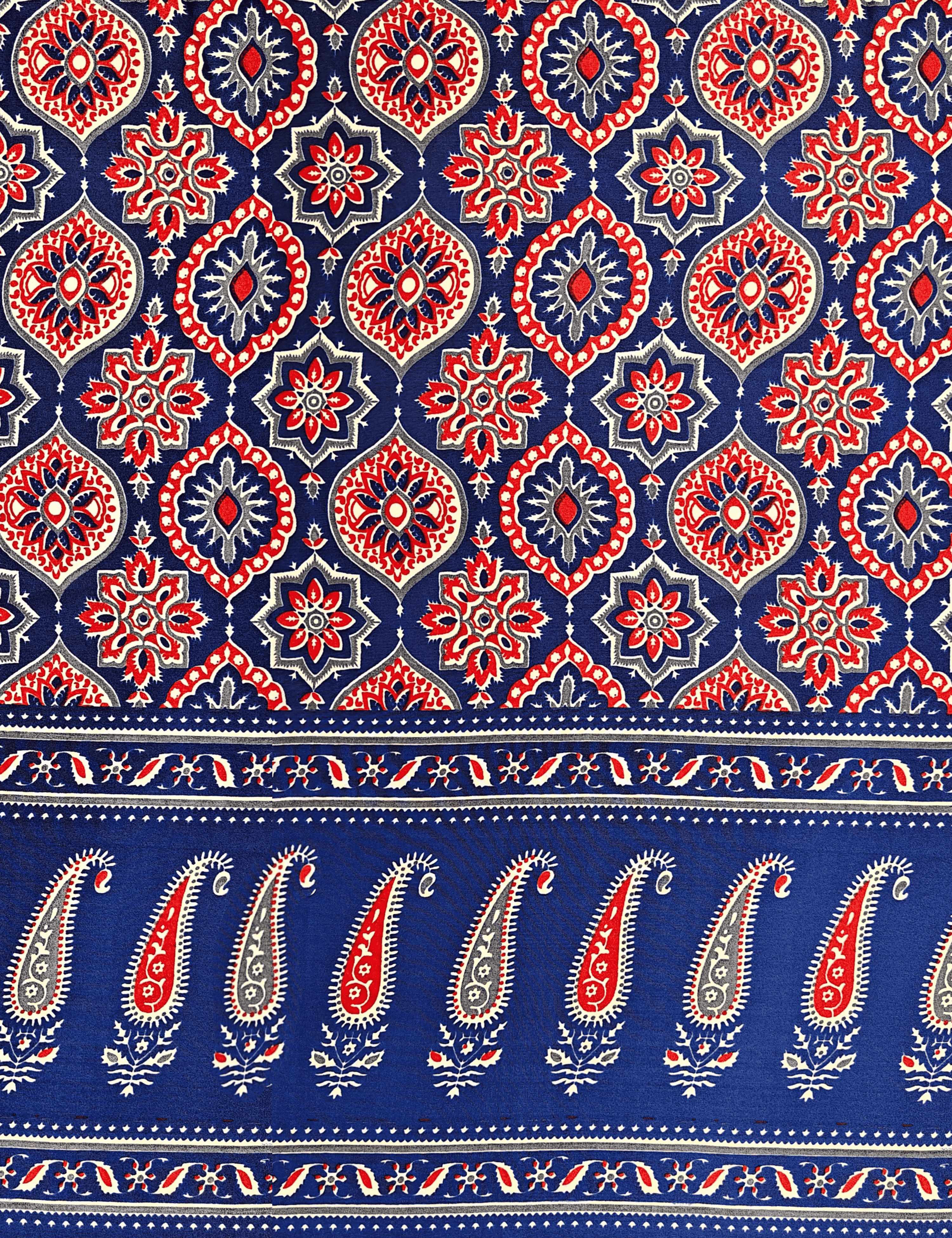 Ajrakh Crepe Silk Saree