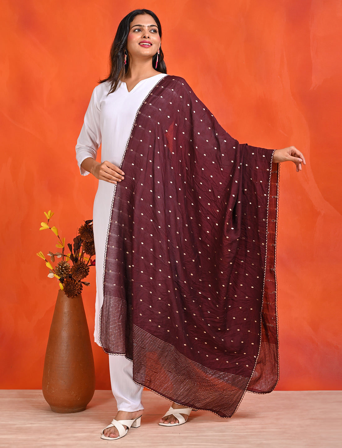 Chanderi Zari weave Dupatta
