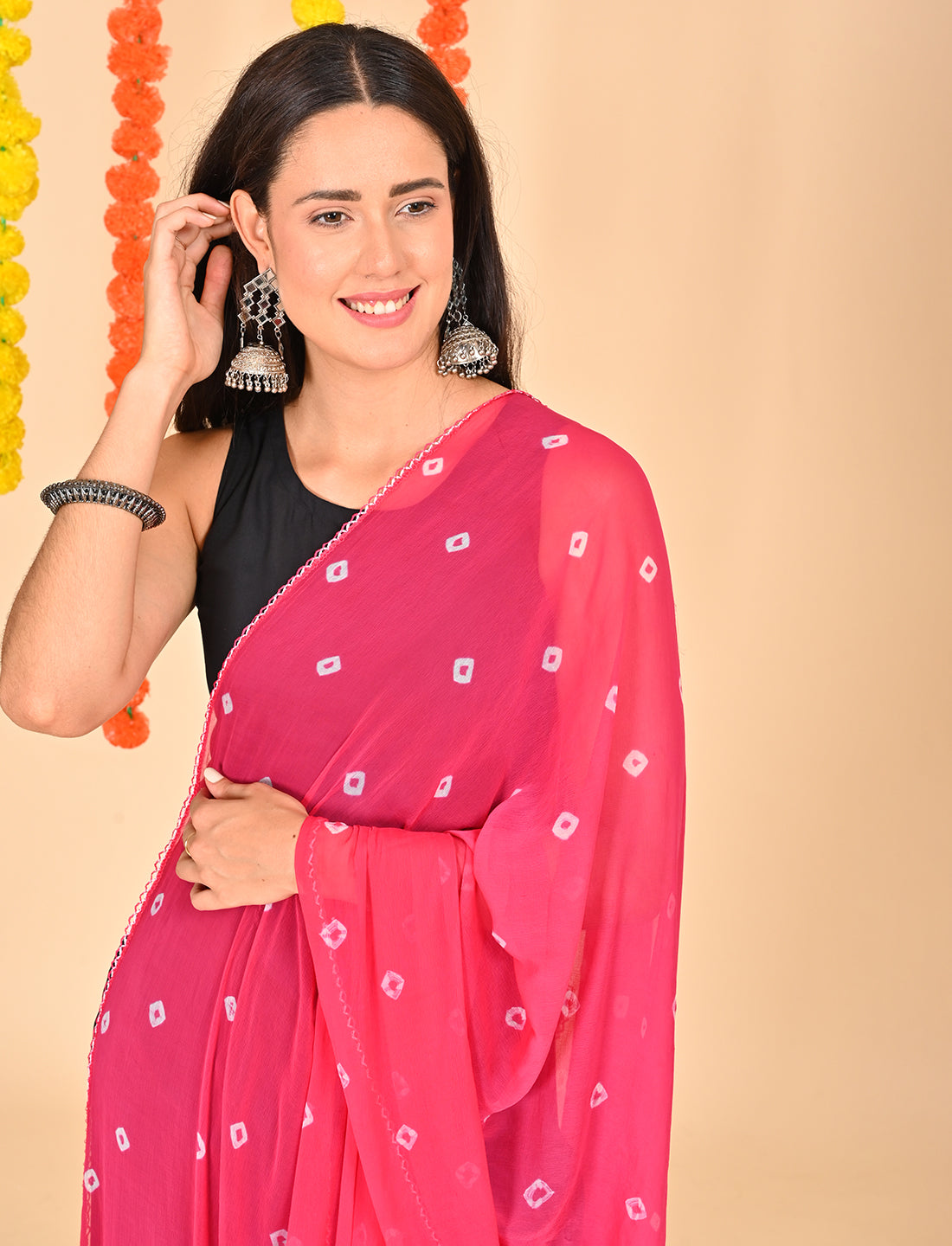 Tie-Dye Bandhej Chiffon Dupatta