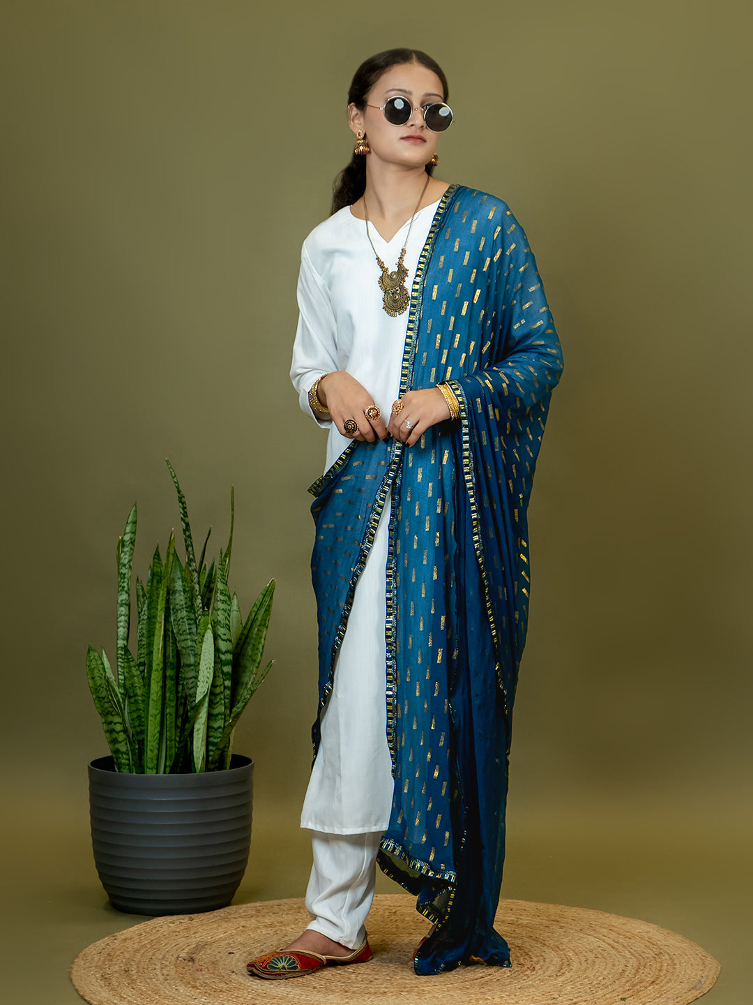 Chiffon Gold Print Dupatta