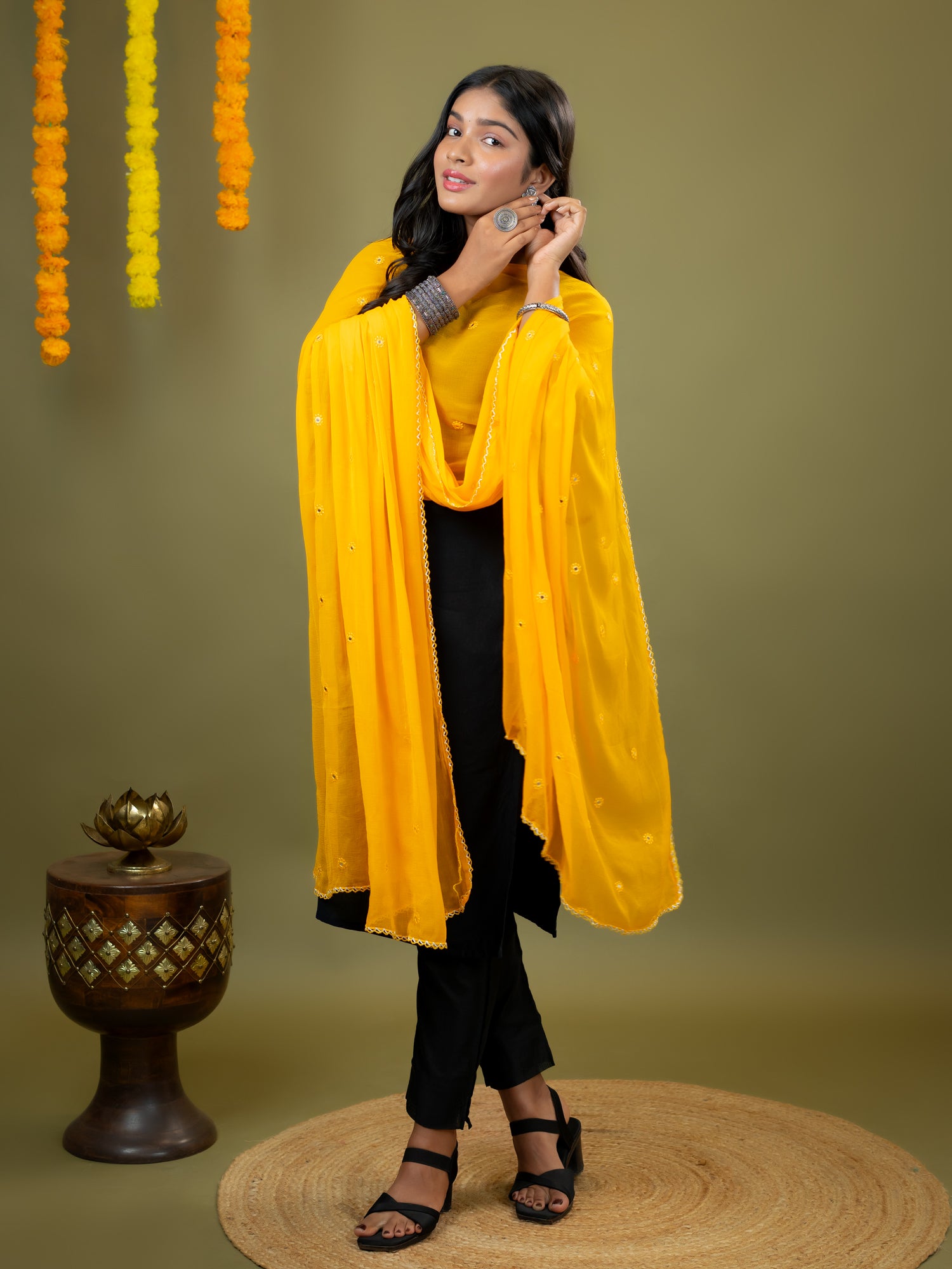 Embroidered Chiffon Dupatta