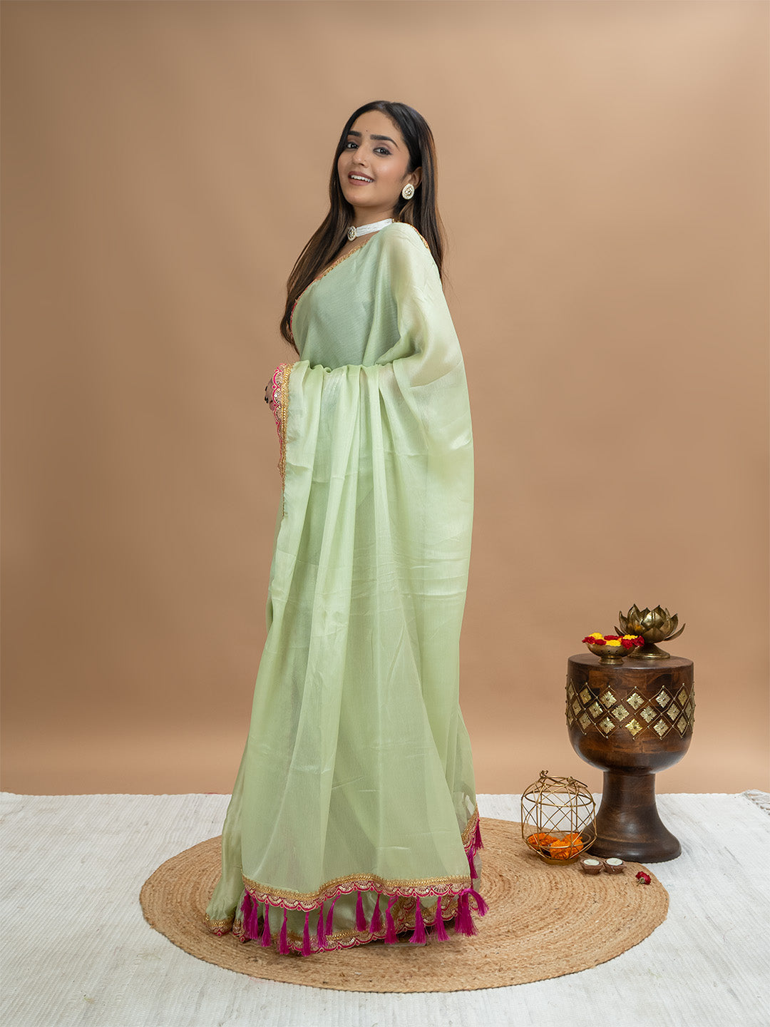 Solid Georgette Saree
