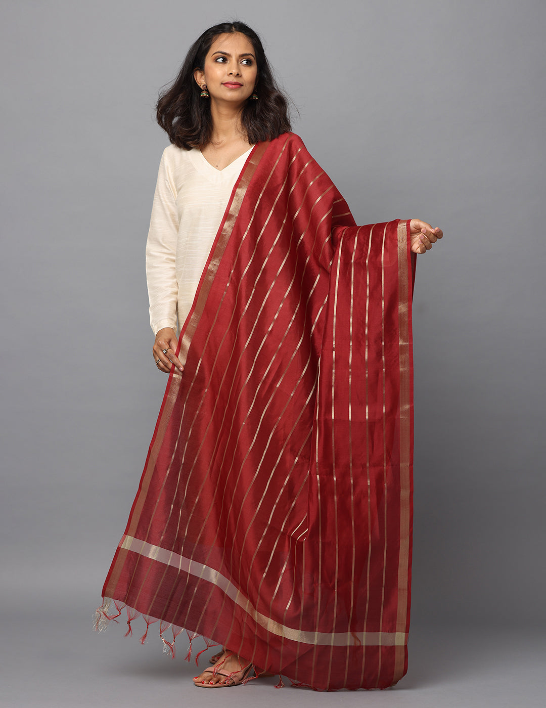 Banarasi Silk Stripe Dupatta