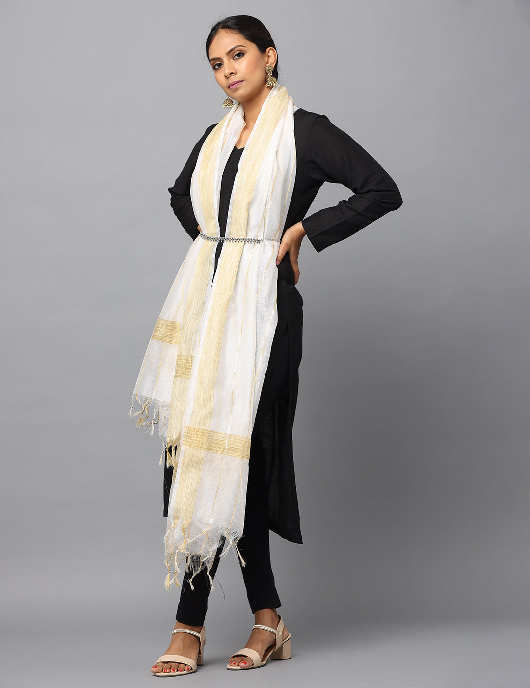 Chanderi Zari weave Dupatta