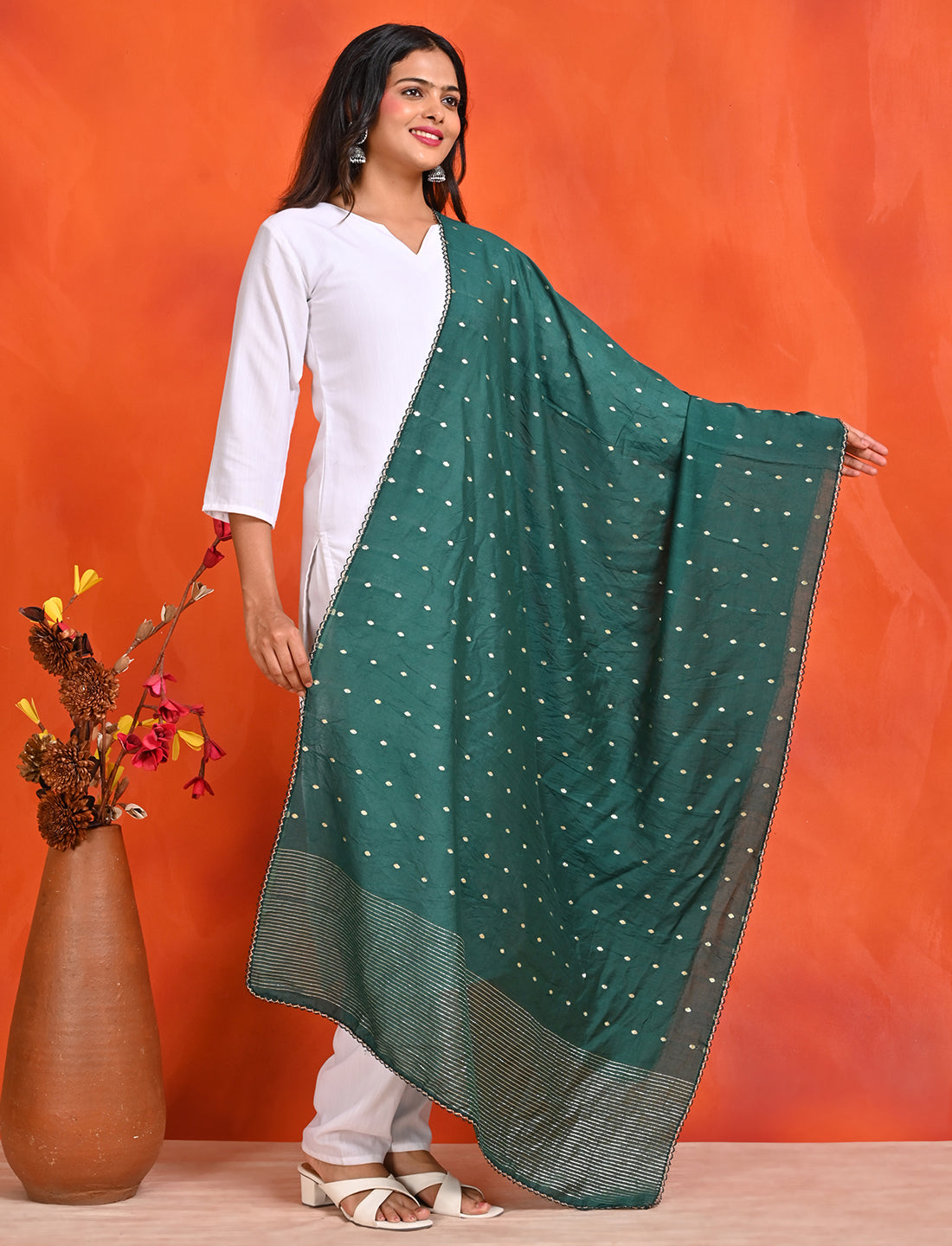 Chanderi Zari weave Dupatta