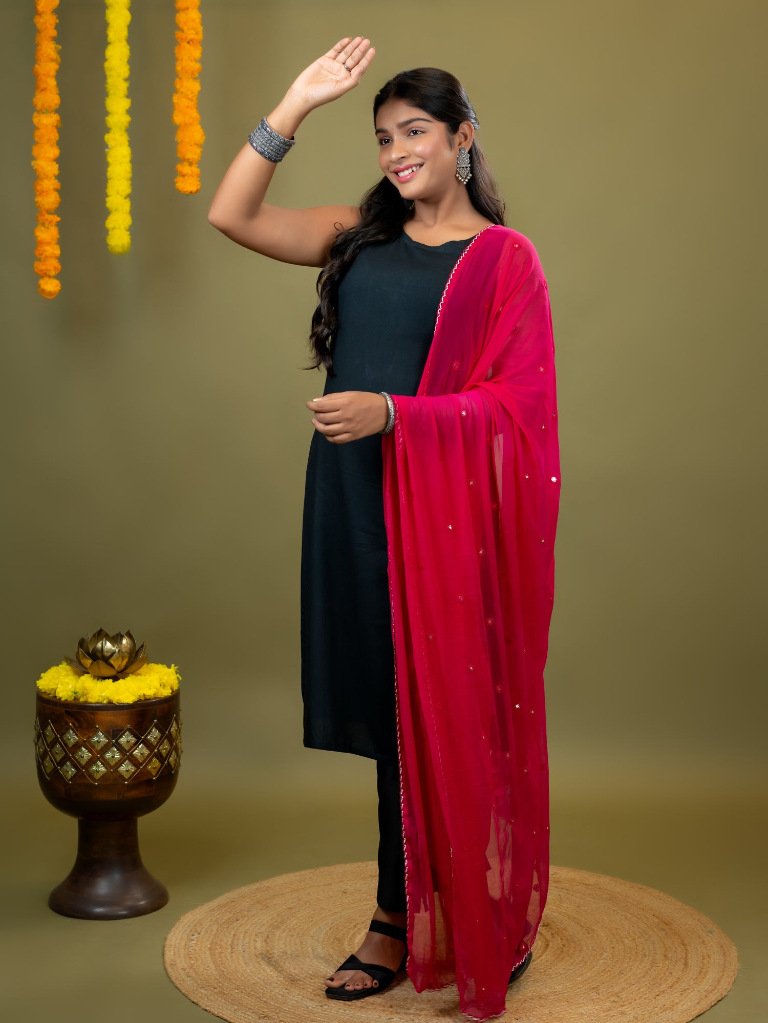 Embroidered Chiffon Dupatta