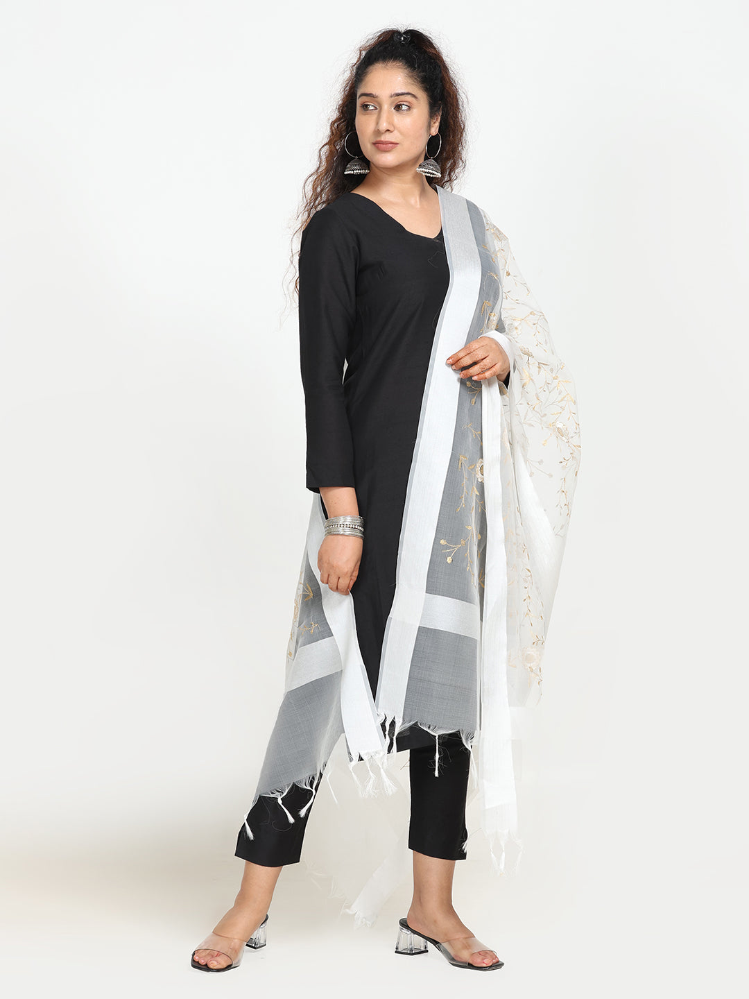 Embroidered Chanderi Dupatta