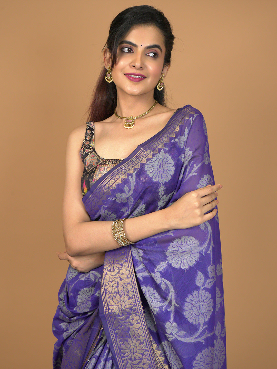 Kota Semi Cotton Geometric Saree