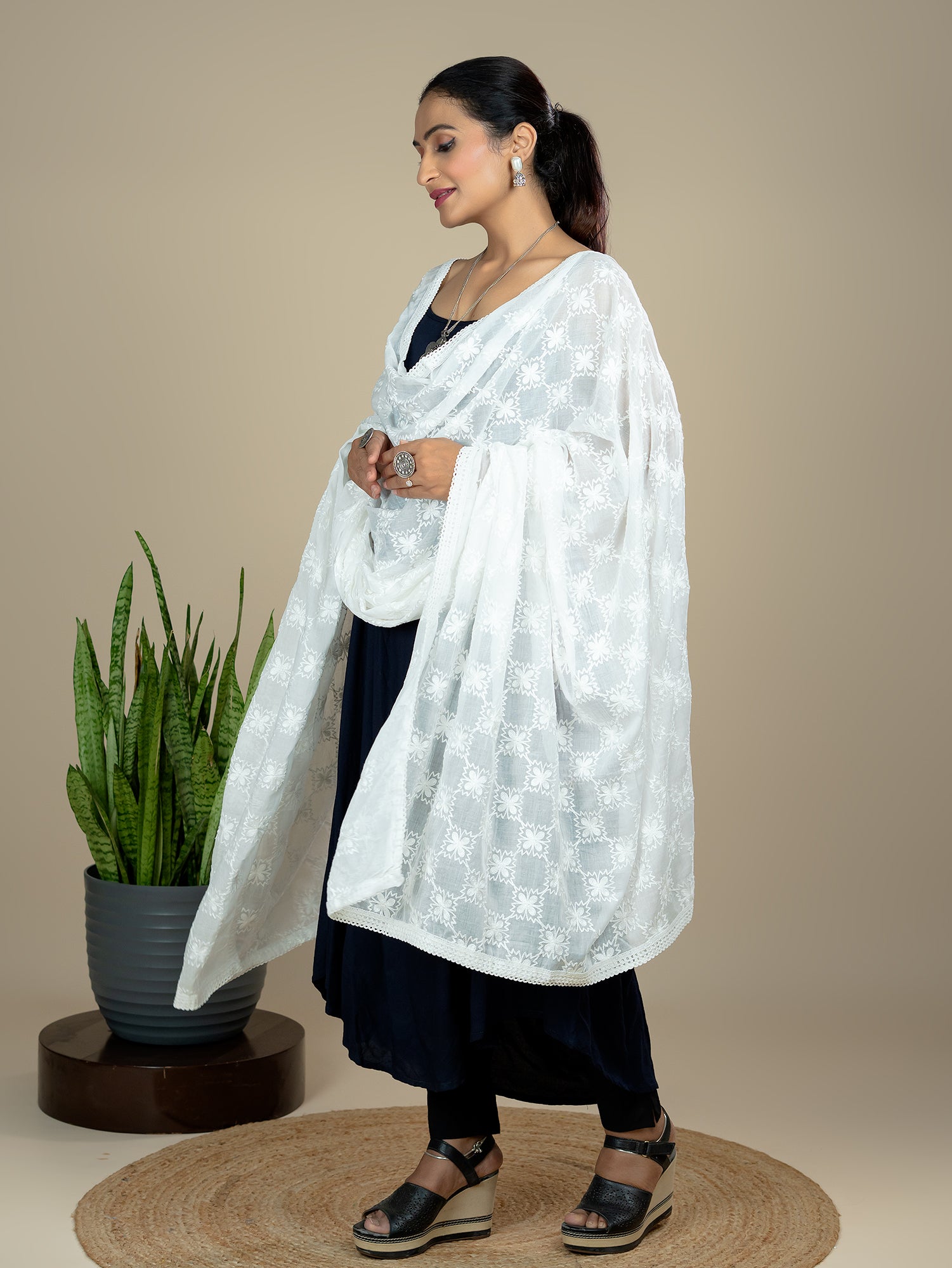 Embroidered Cotton Dupatta