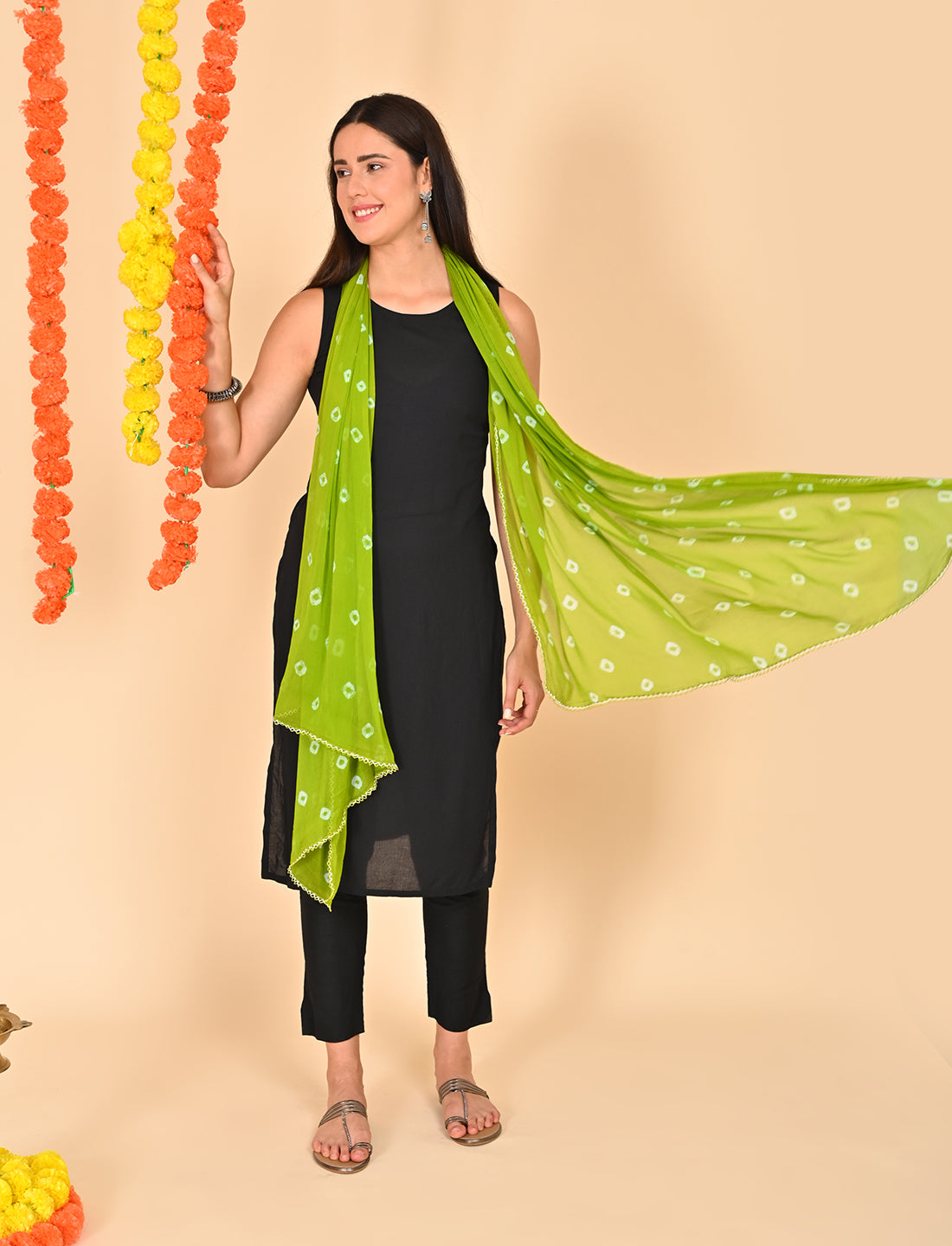 Tie-Dye Bandhej Chiffon Dupatta