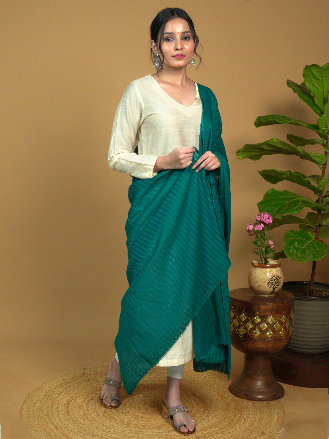 Stripe Cotton Dupatta