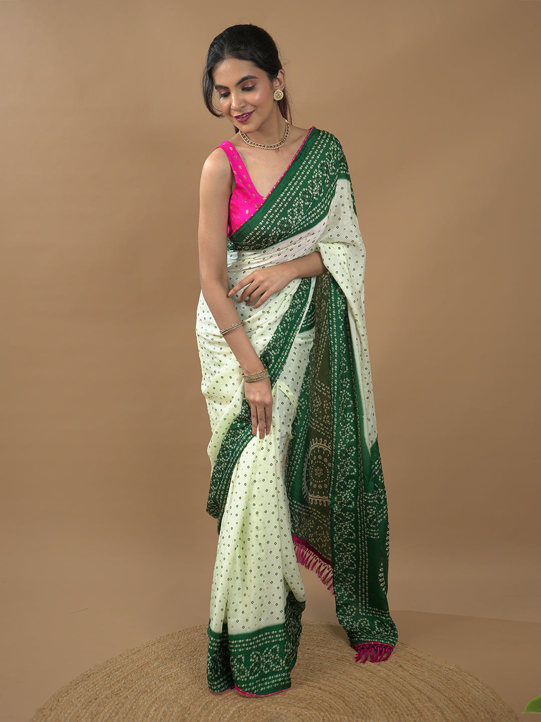 Bandhini Tie & Dye Crepe Saree