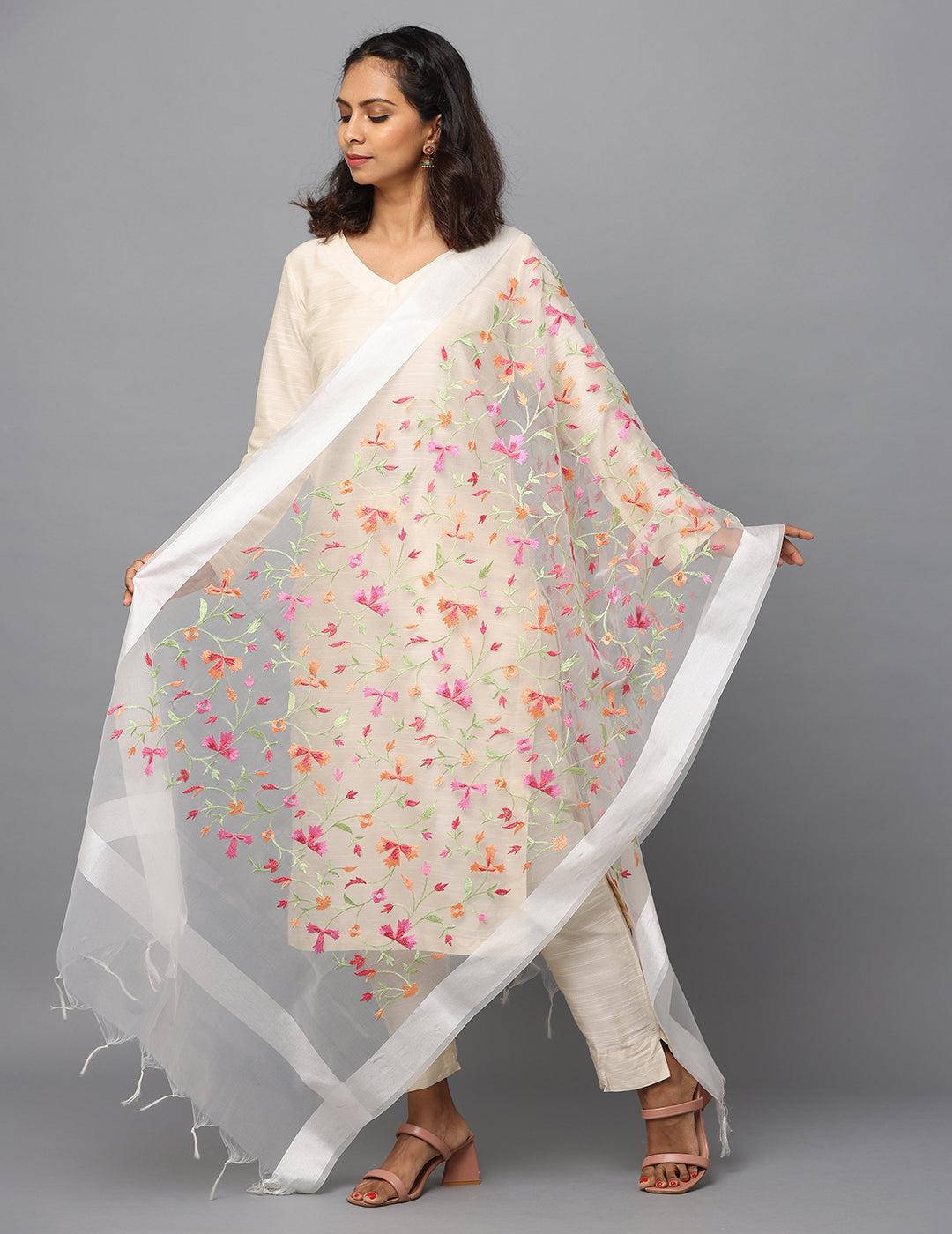 Floral Chiffon Dupatta