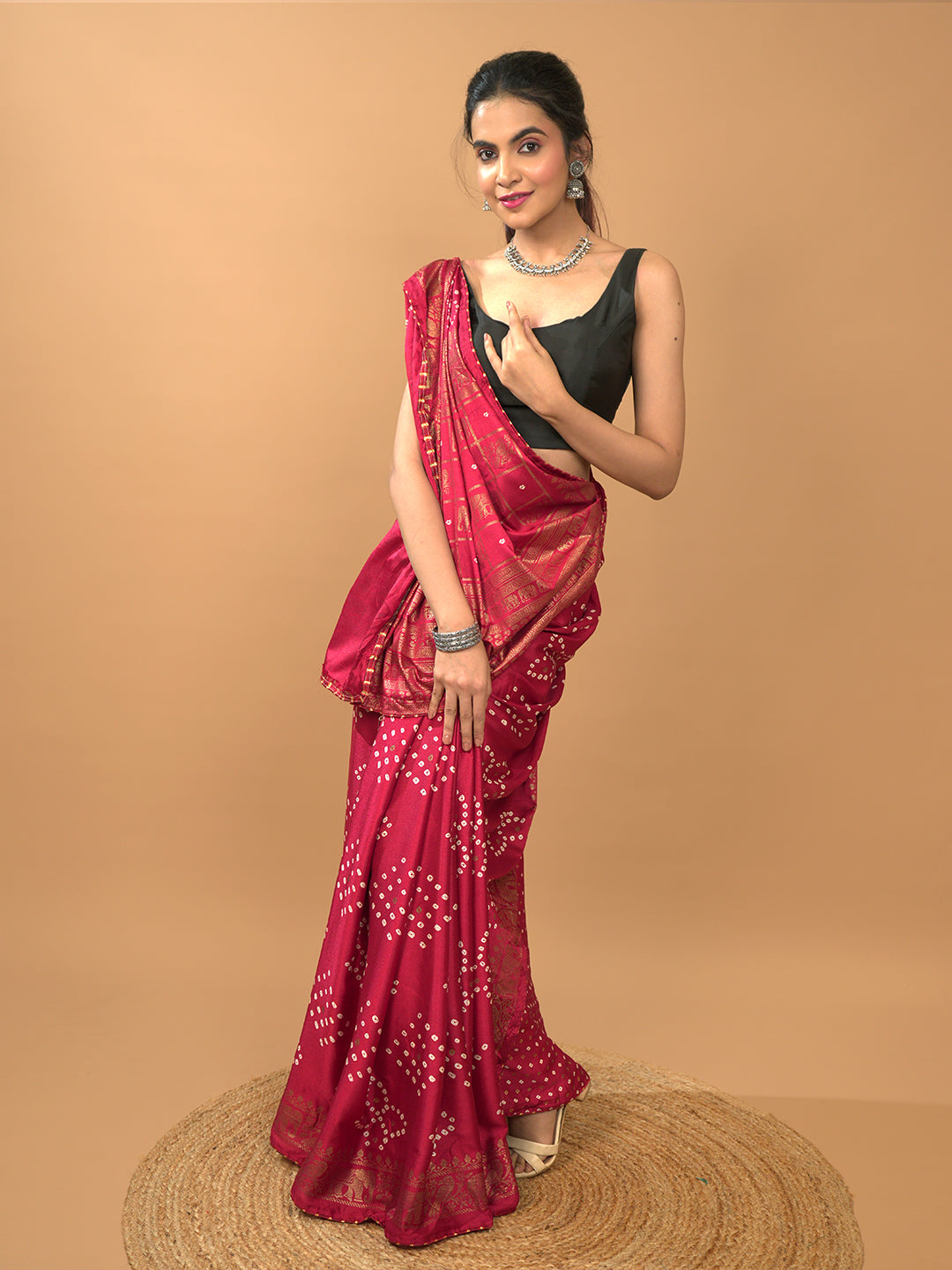 Bandhini Viscose Crepe Saree