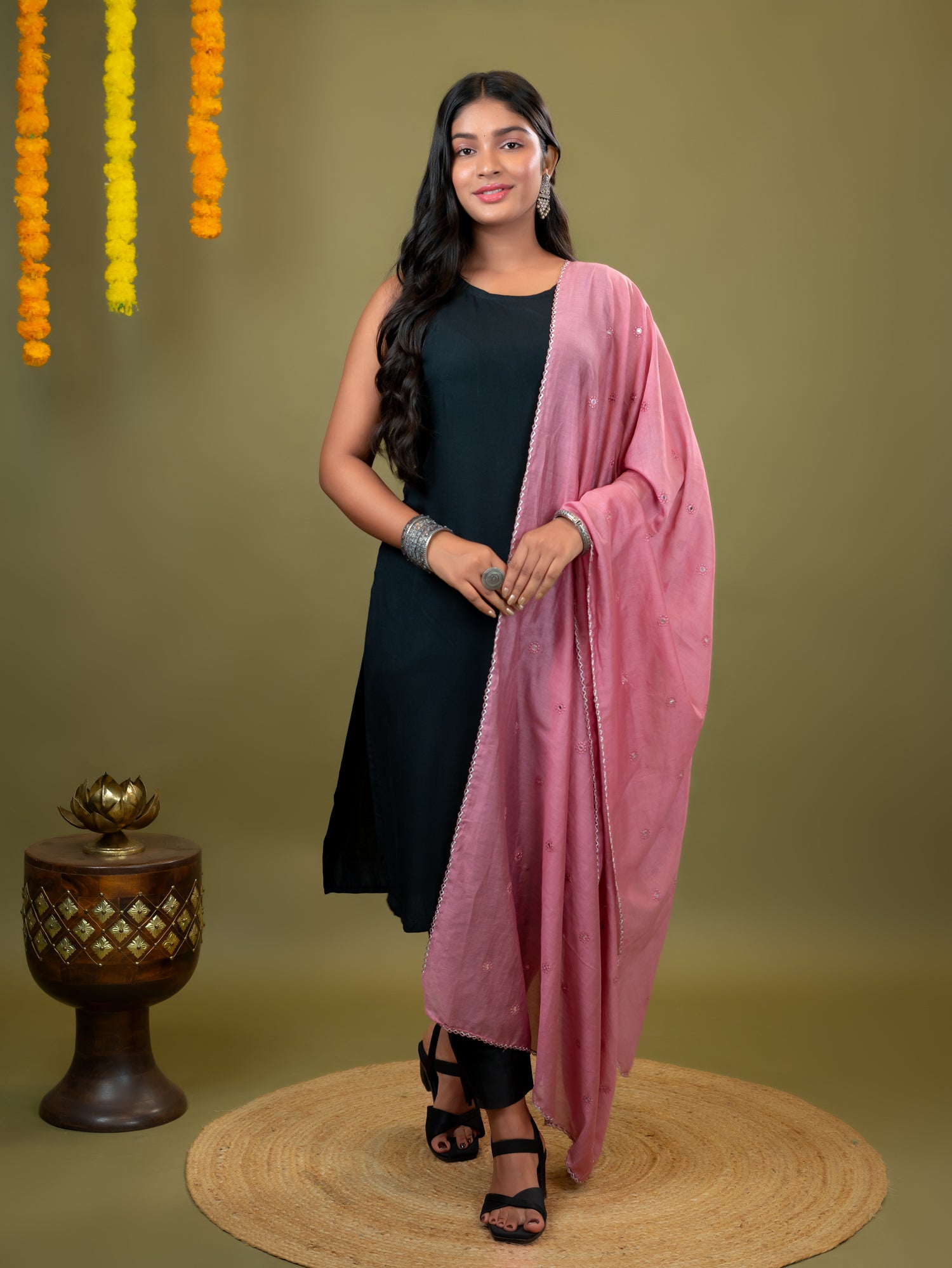 Embroidered Chanderi Dupatta