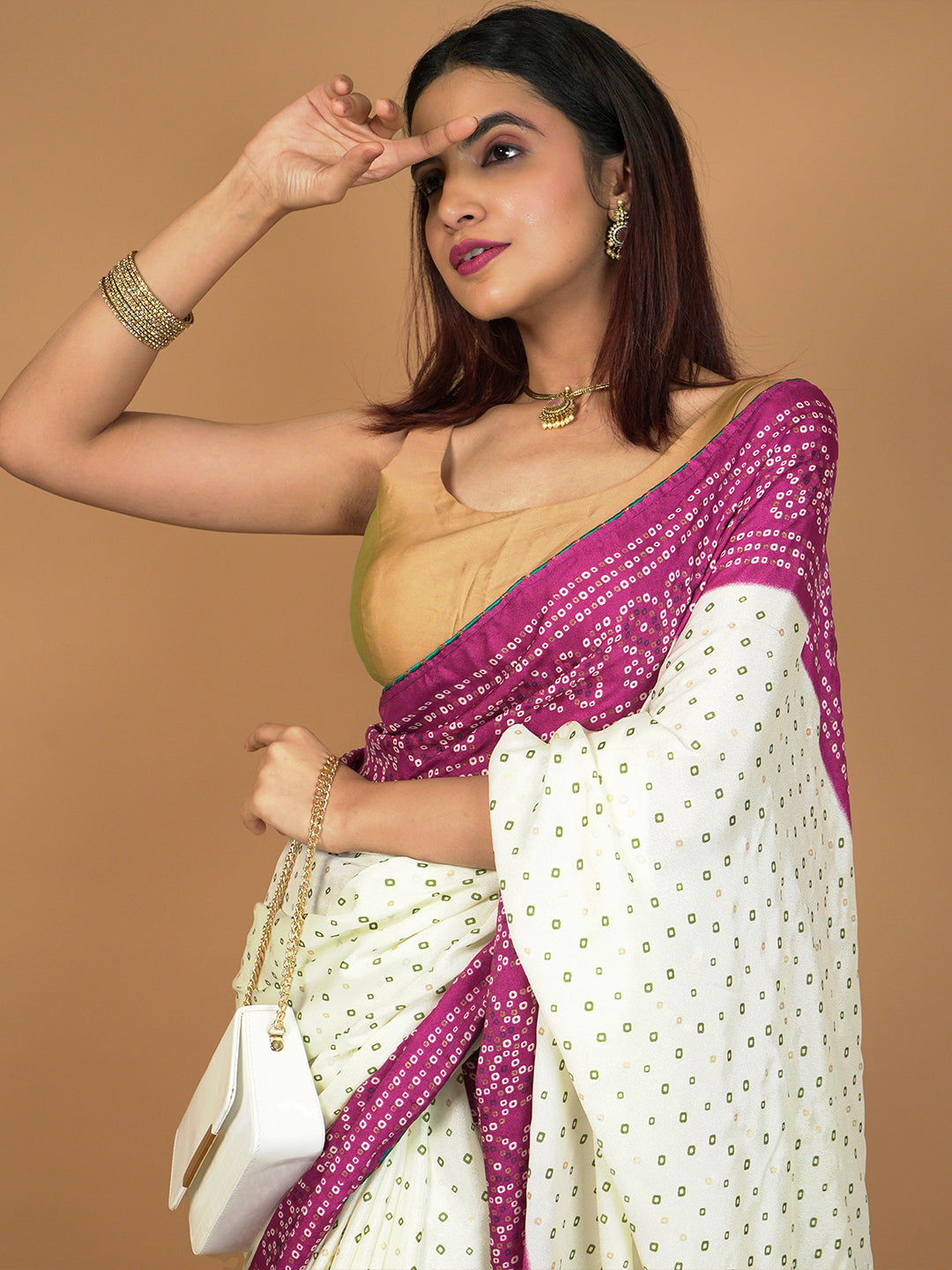 Bandhini Tie & Dye Crepe Saree