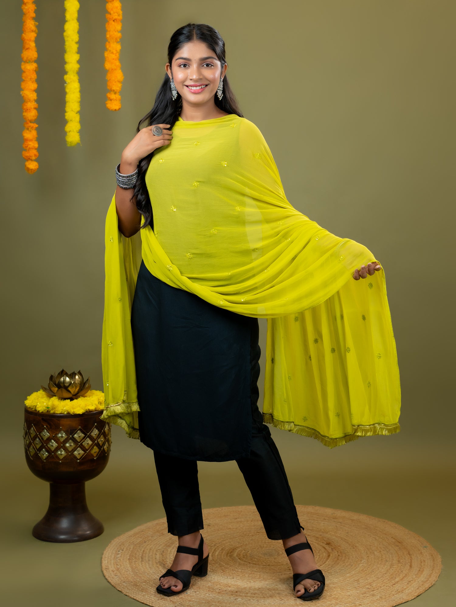 Embroidered Chiffon Dupatta