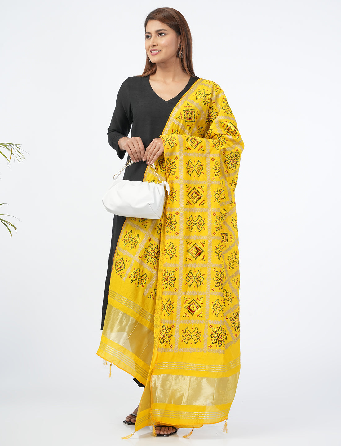 Ghatchola Checks Gaji Silk Dupatta