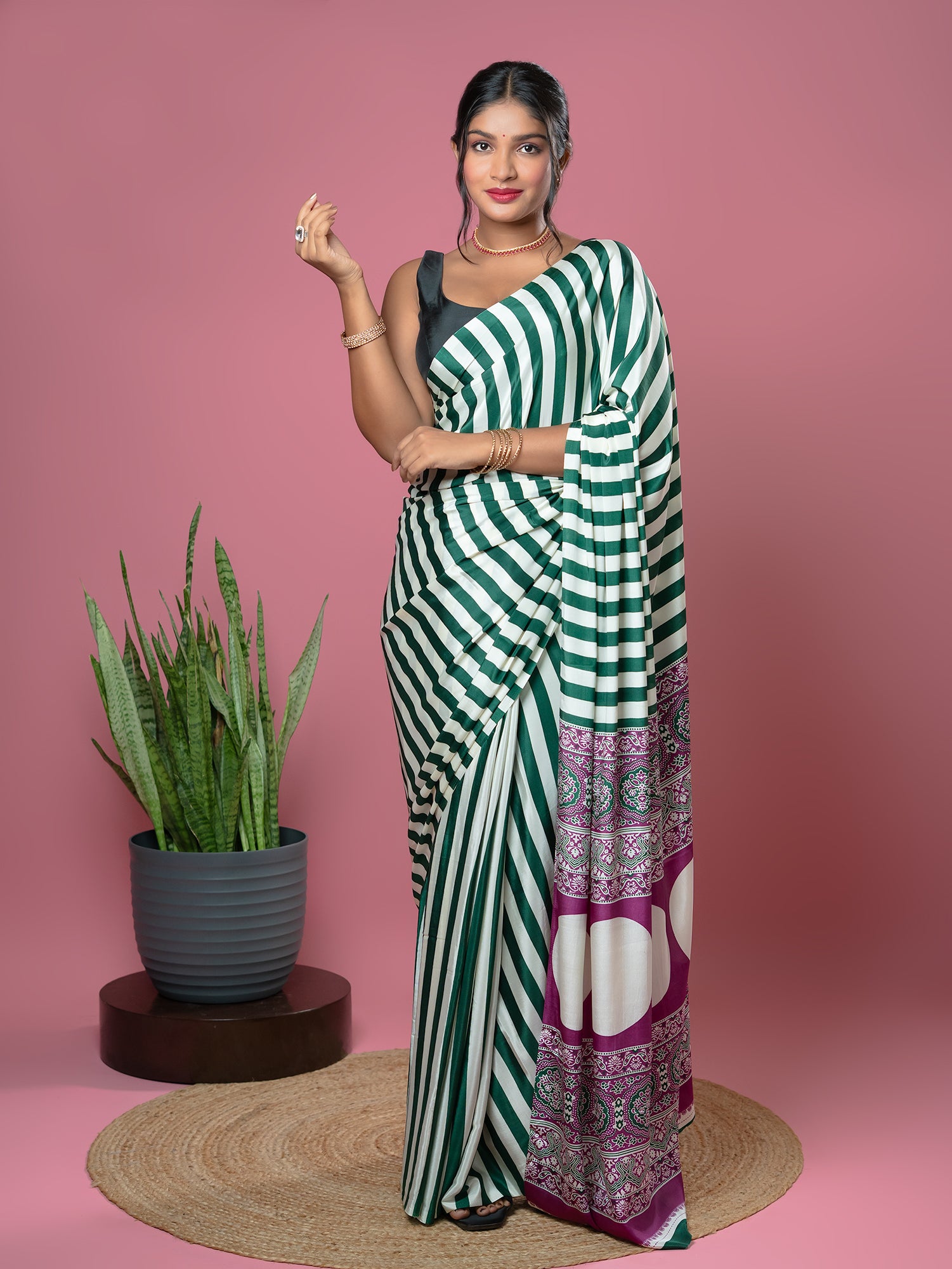 Ajrakh Crepe Saree