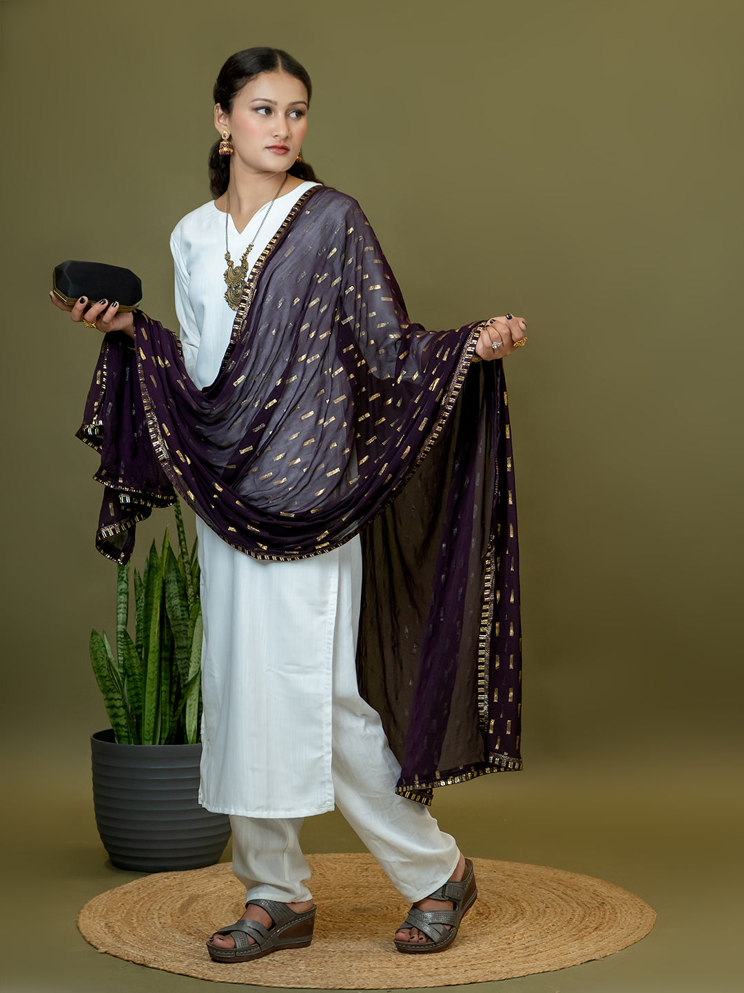 Chiffon Gold Print Dupatta