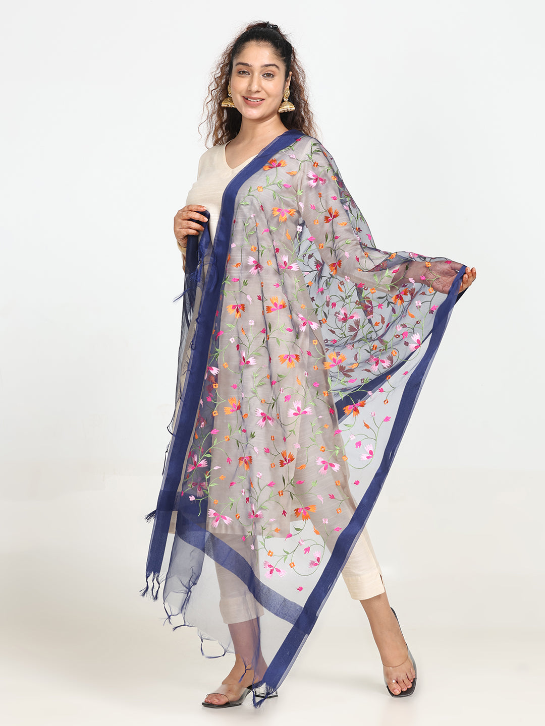 Floral Chiffon Dupatta