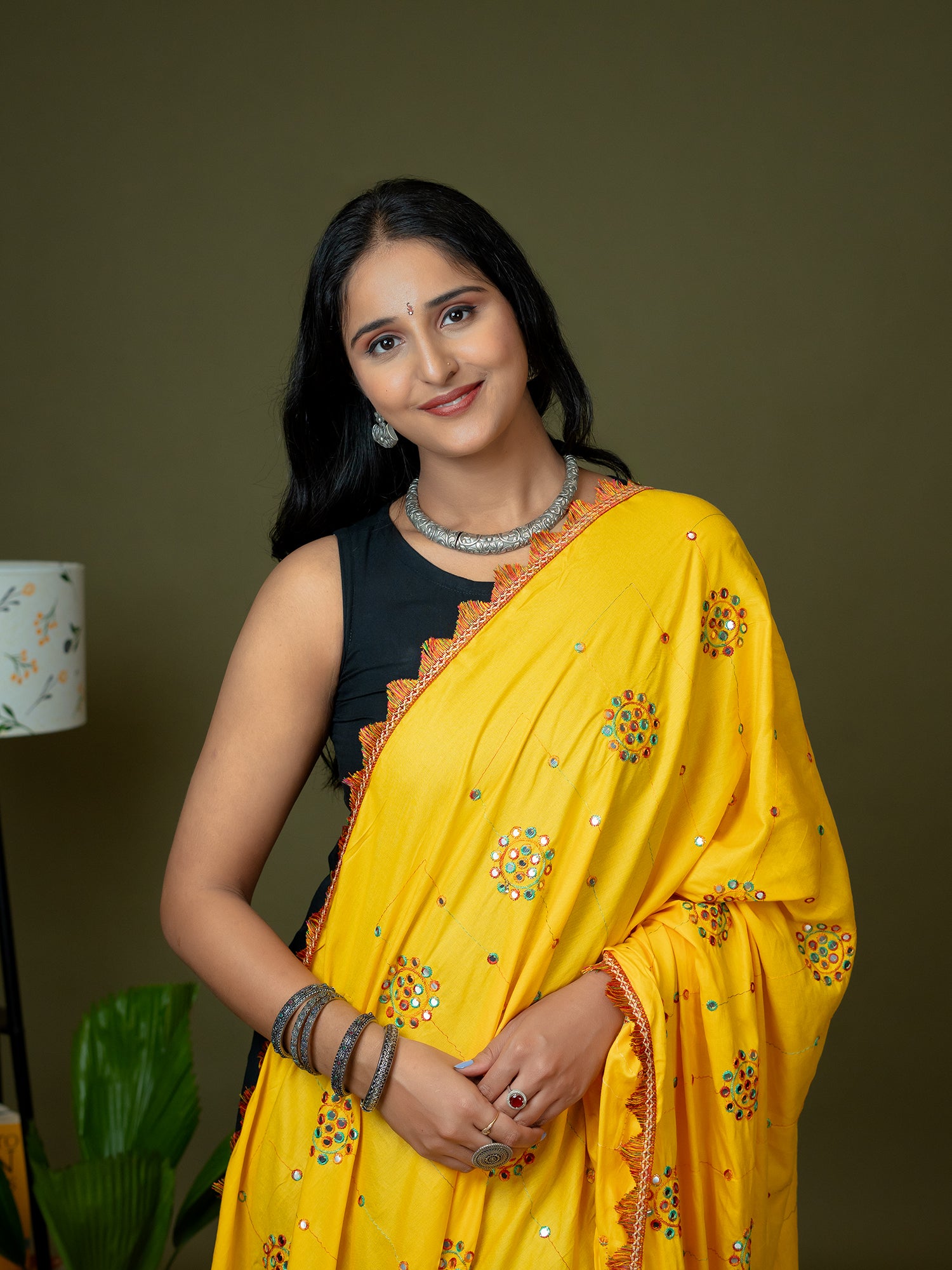 Mirror Work Viscose Rayon Dupatta