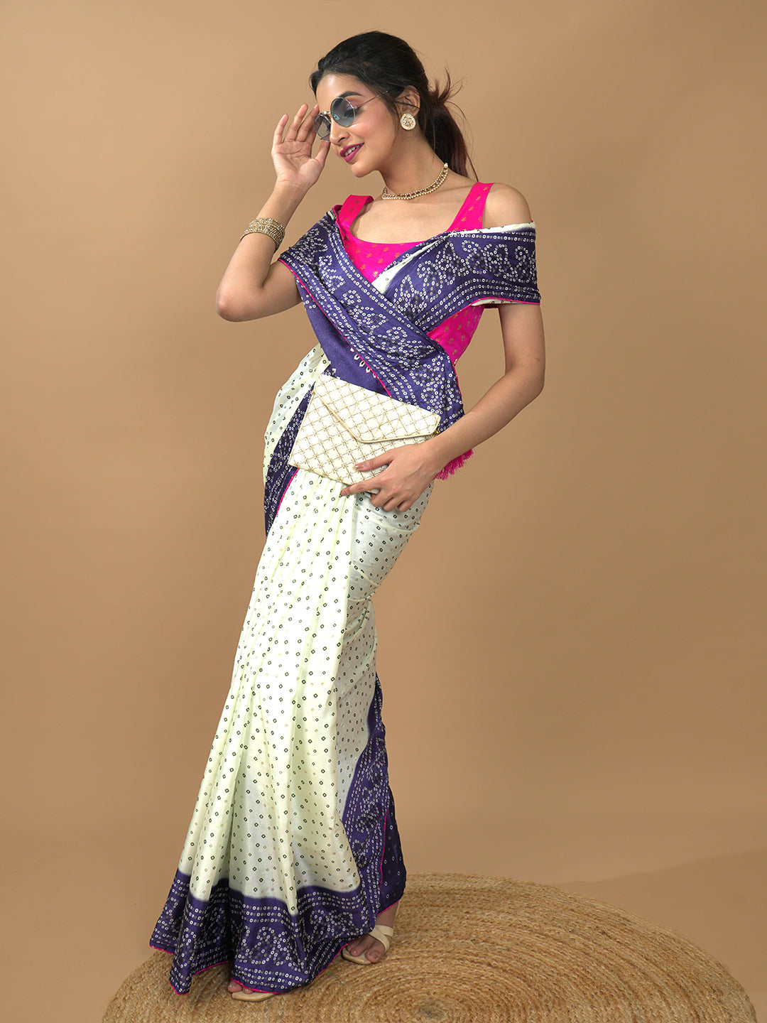 Bandhini Tie & Dye Crepe Saree