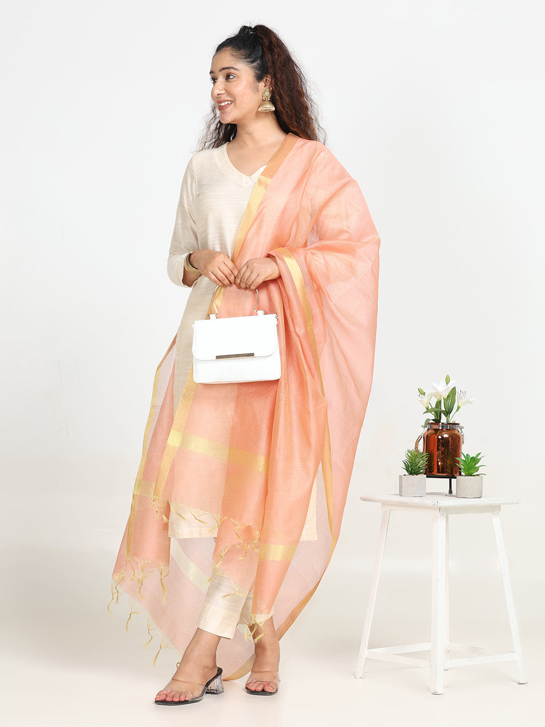 Embroidered Chanderi Dupatta