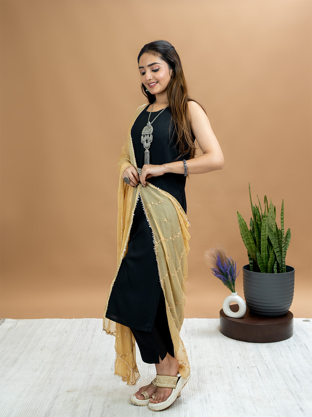 Embroidered Chiffon Dupatta