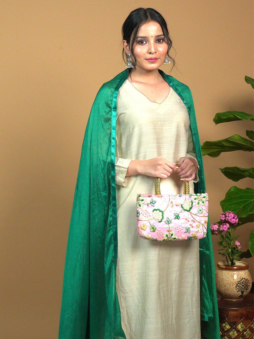 Solid Satin Crepe Dupatta