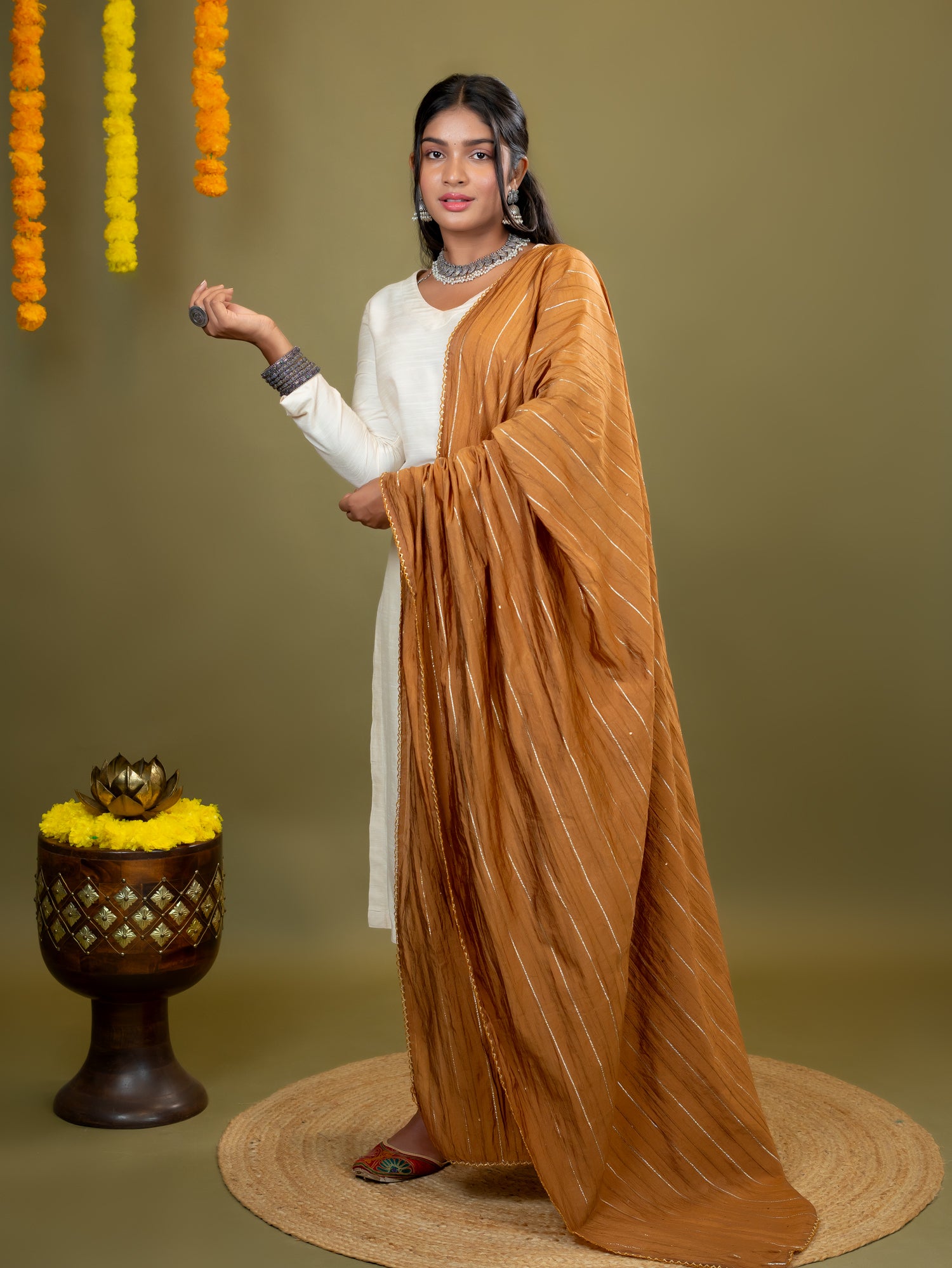 Embroidered Chinon Dupatta